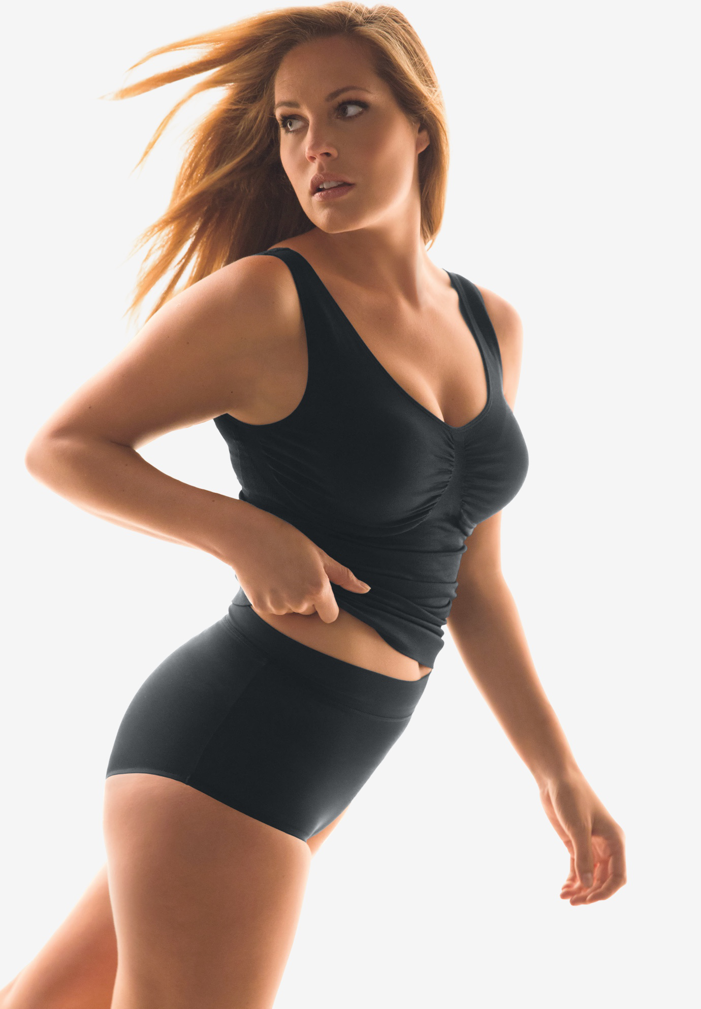 Secret Solutions Women's Plus Size Instant Shaper Medium Control Seamless  Thigh Slimmer Body Shaper 