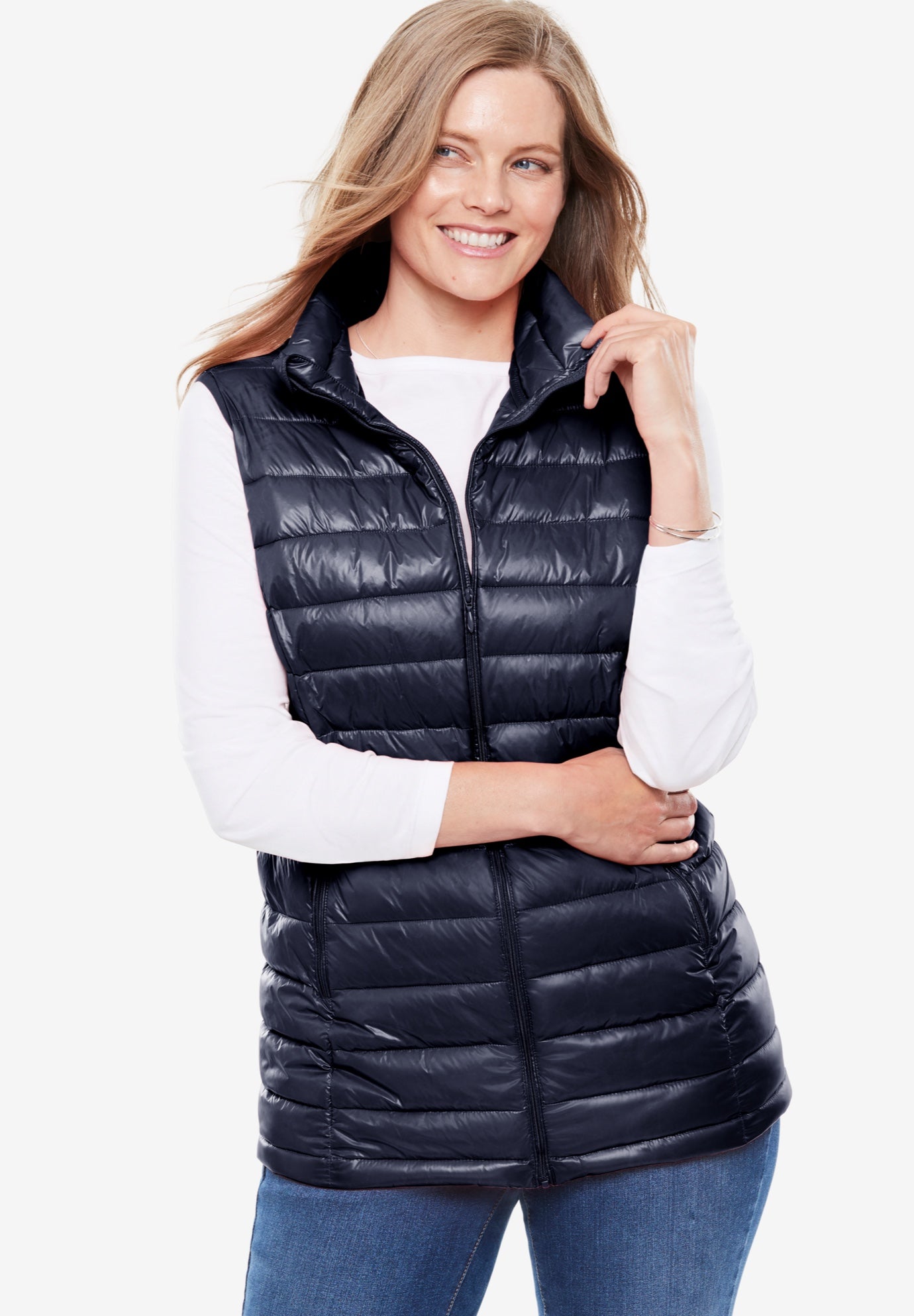 Woman within quilted vests cheap
