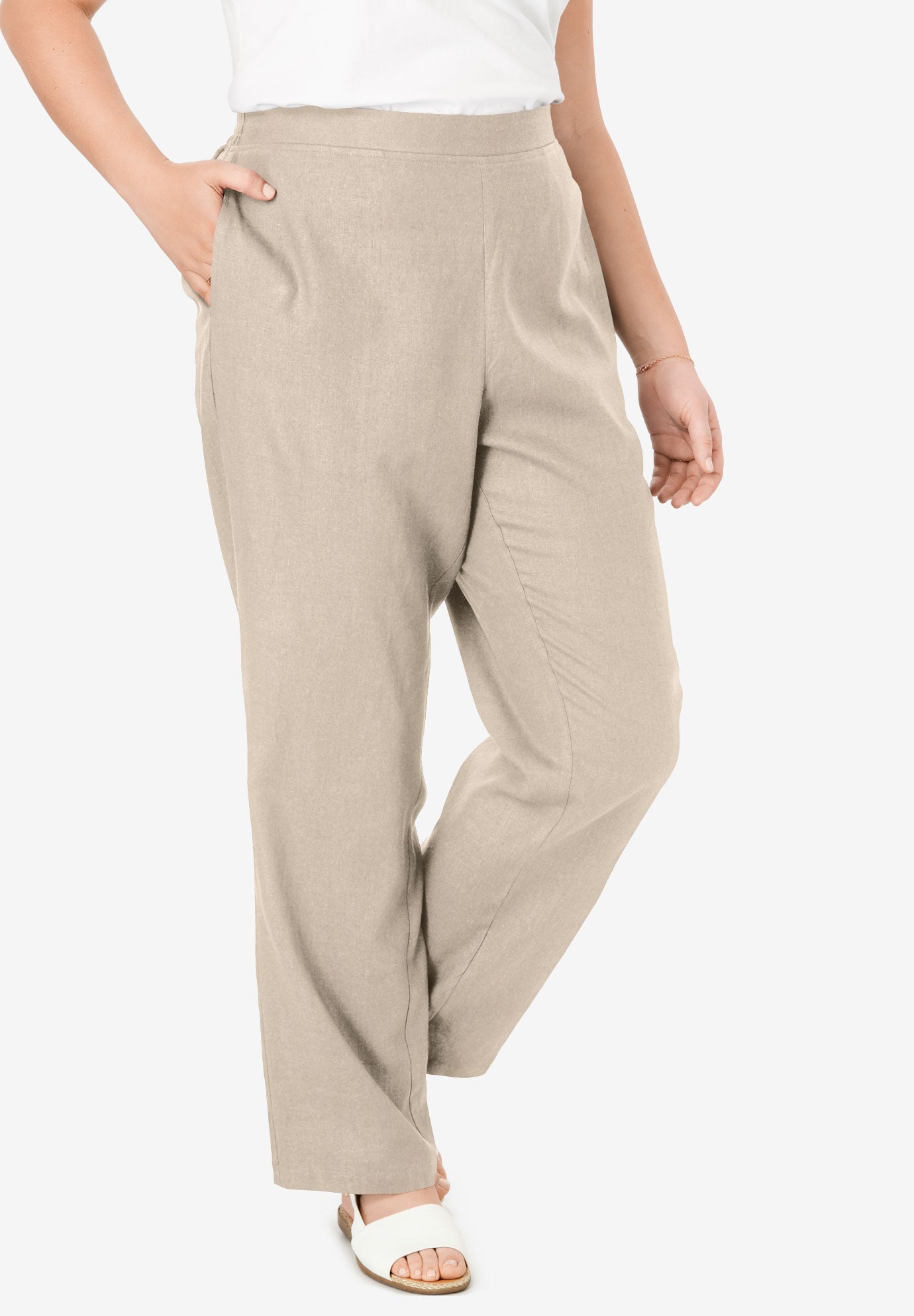 khaki linen pants