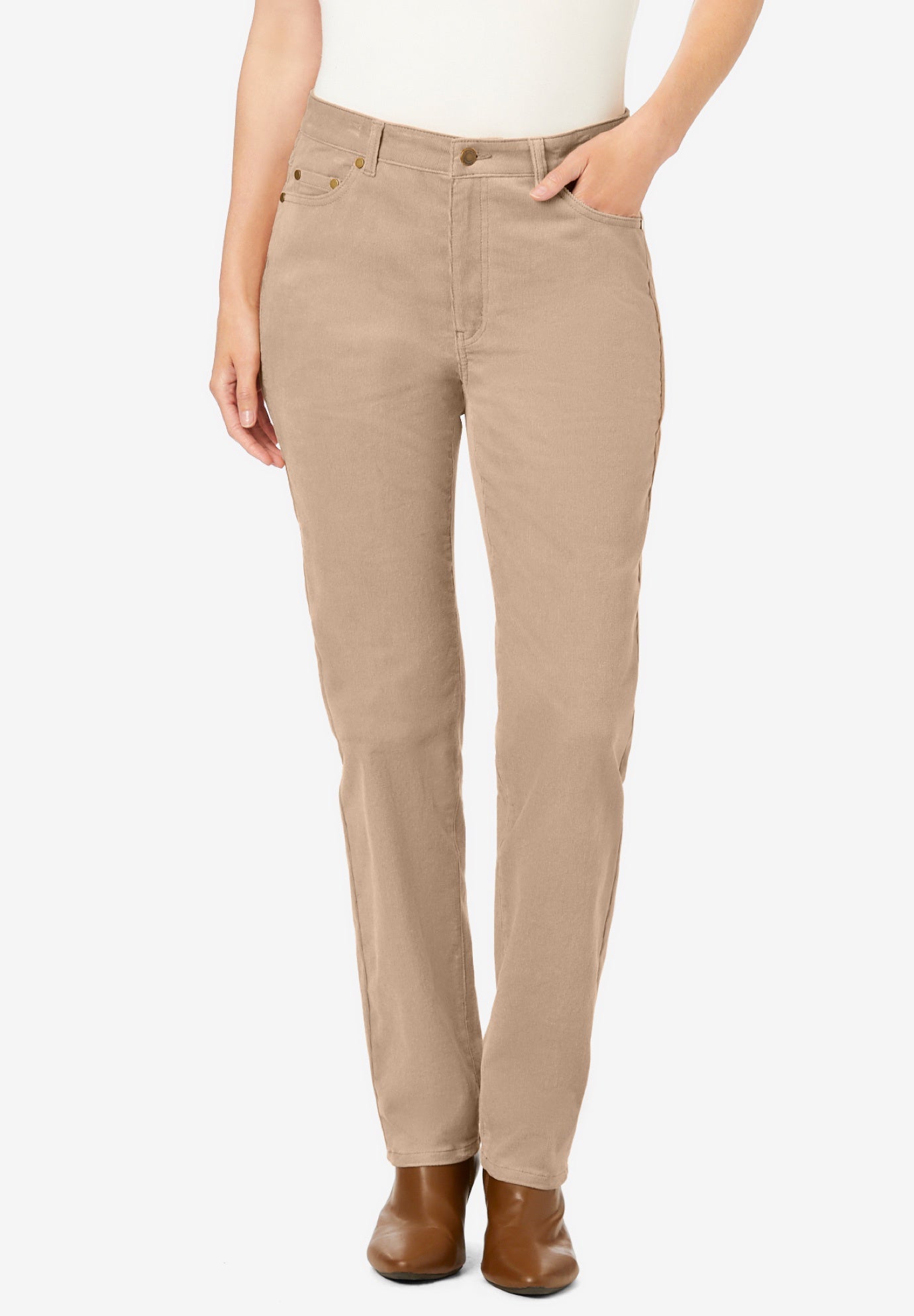 Corduroy Straight Leg Stretch Pant 