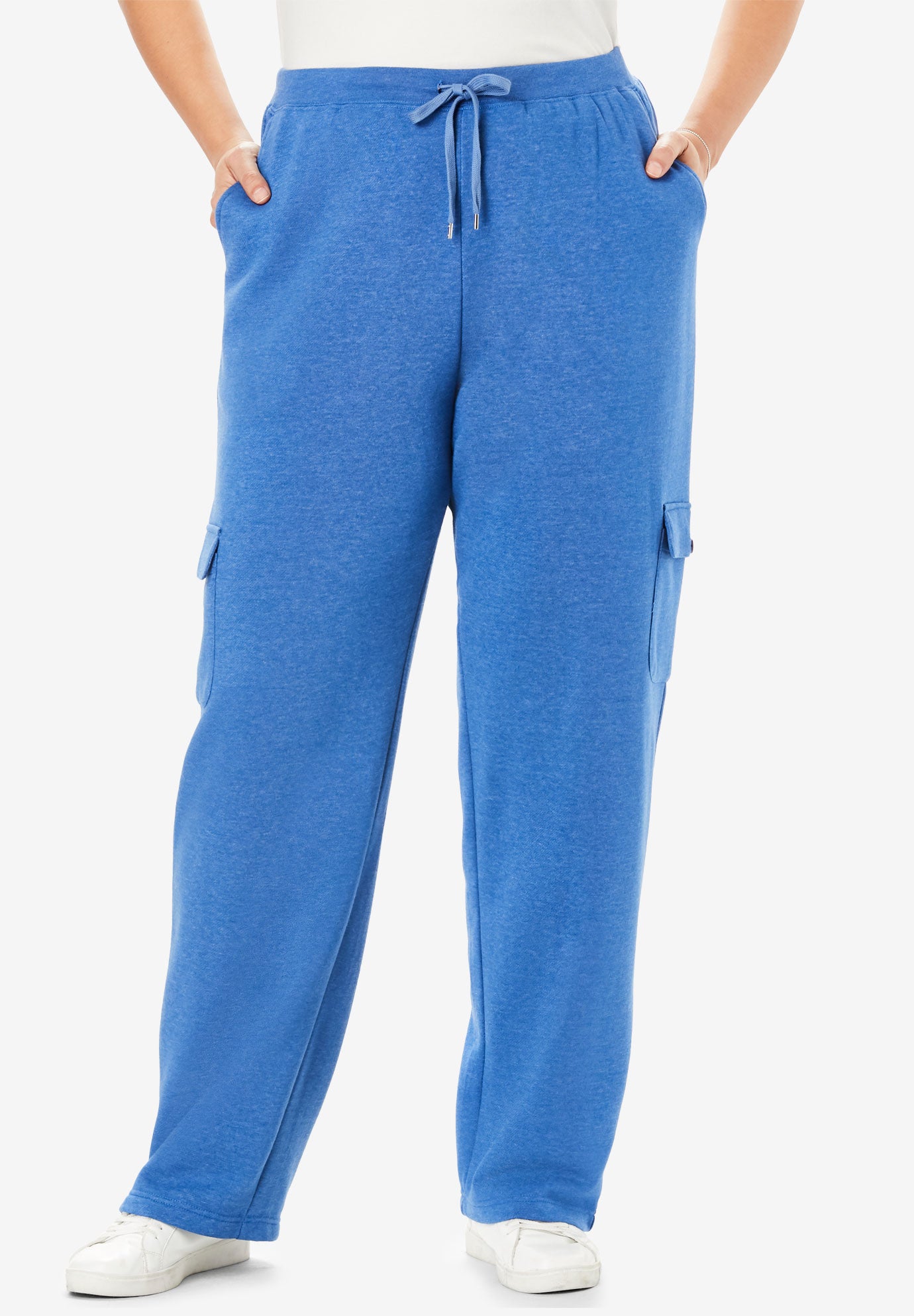 Better Fleece Cargo Sweatpant| Plus Size Bottoms | Woman Within