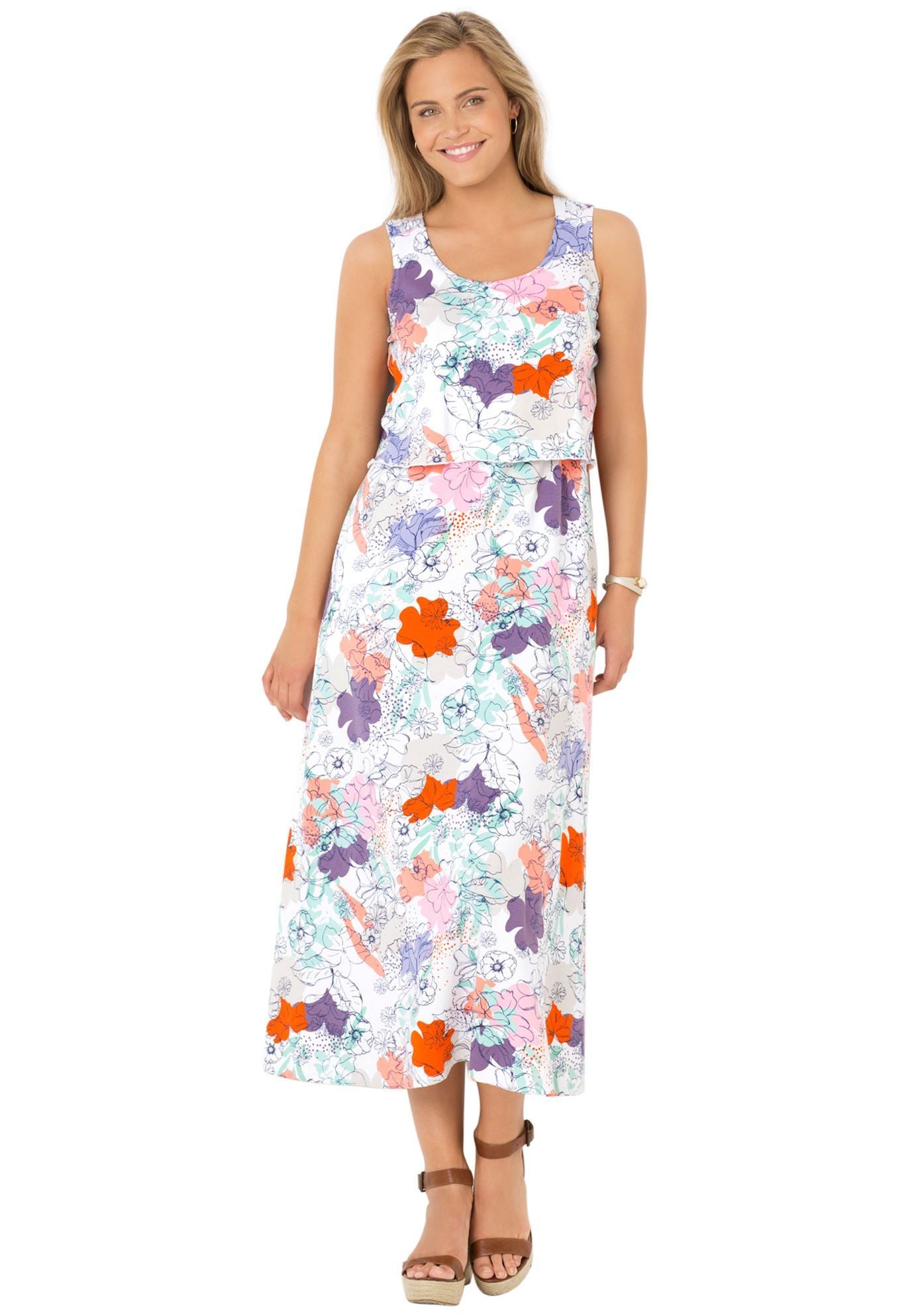 seamed linen popover dress