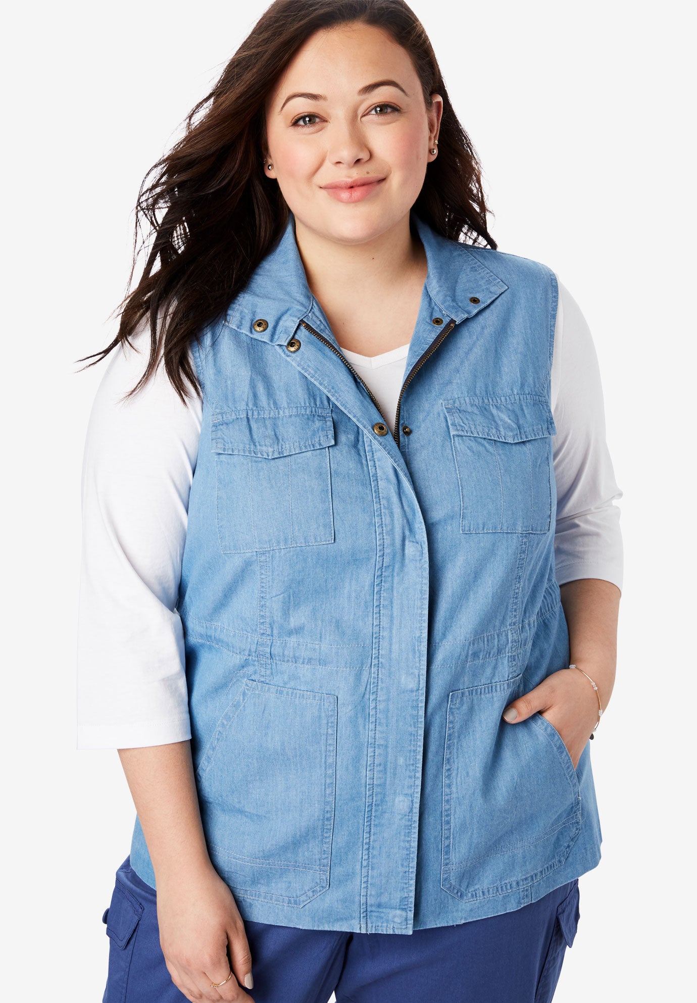 Utility Vest Plus Size Vests Woman Within