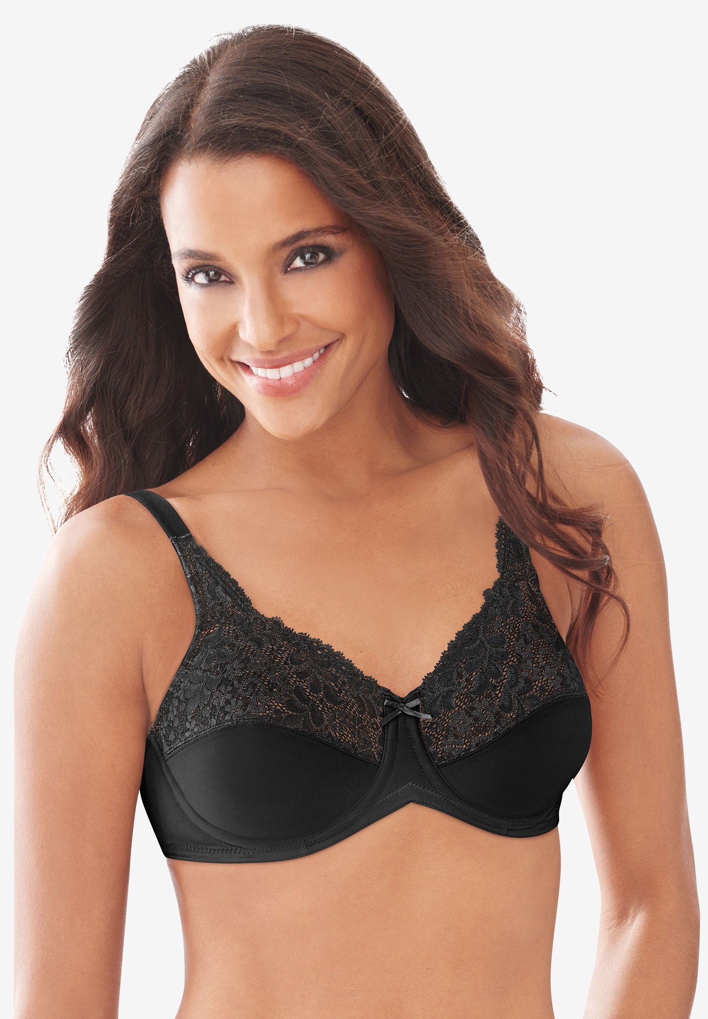 Lilyette Lace-Trim Tailored Minimizer® Bra LY0428 | Woman Within