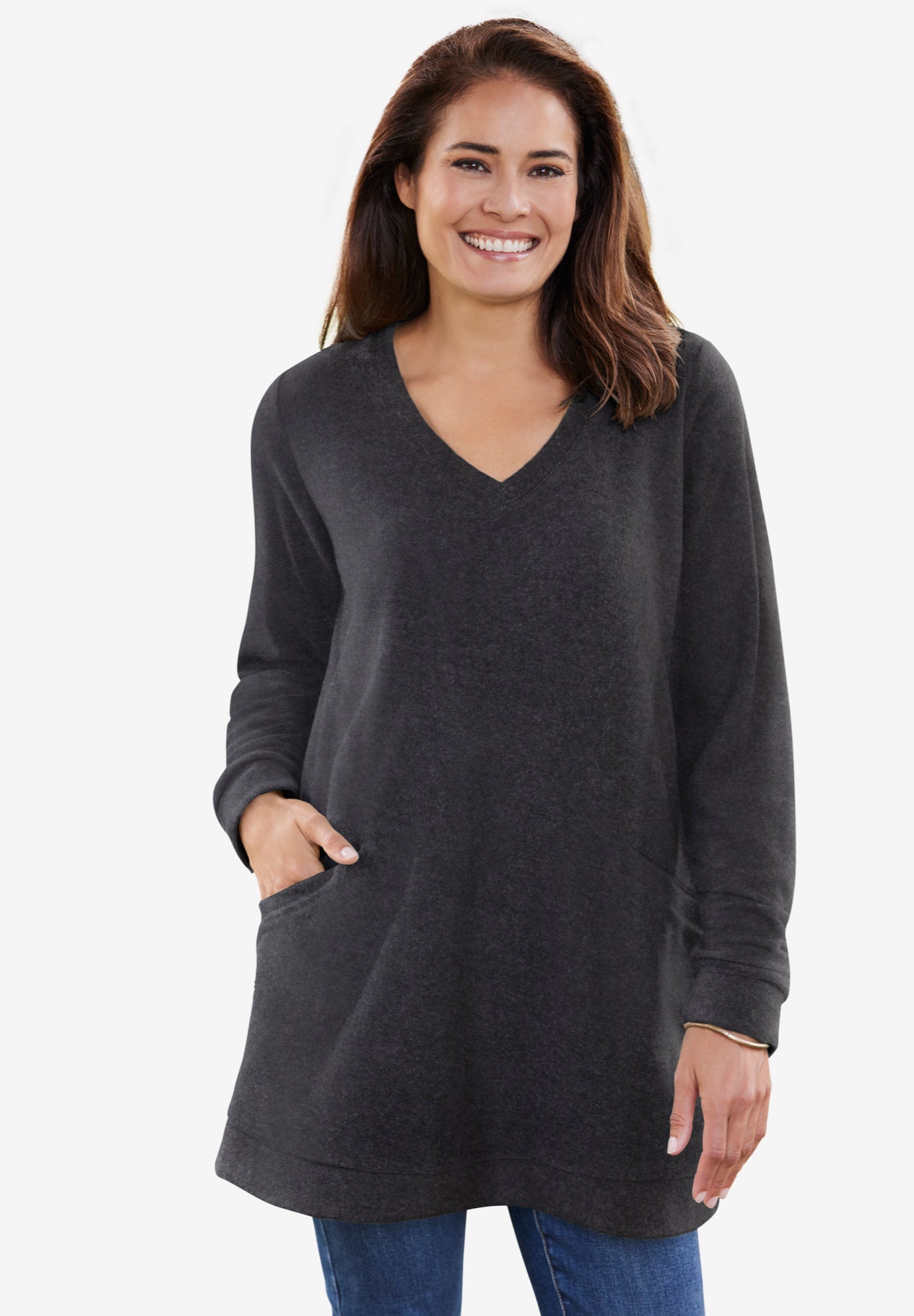 Woman within sherpa sweatshirt Clearance