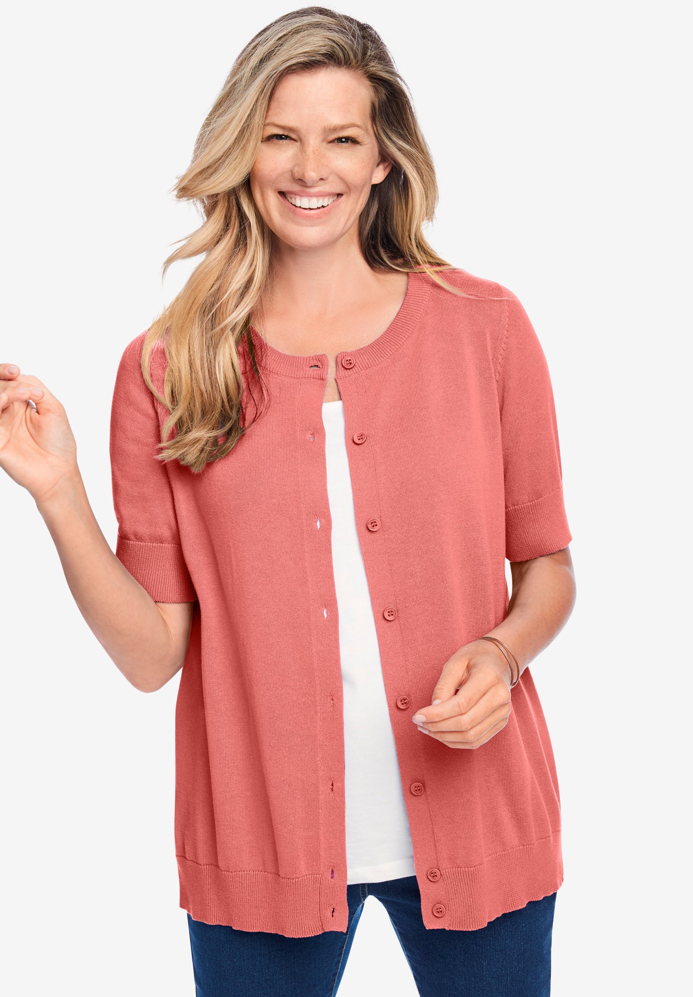 Elbow length cardigan clearance