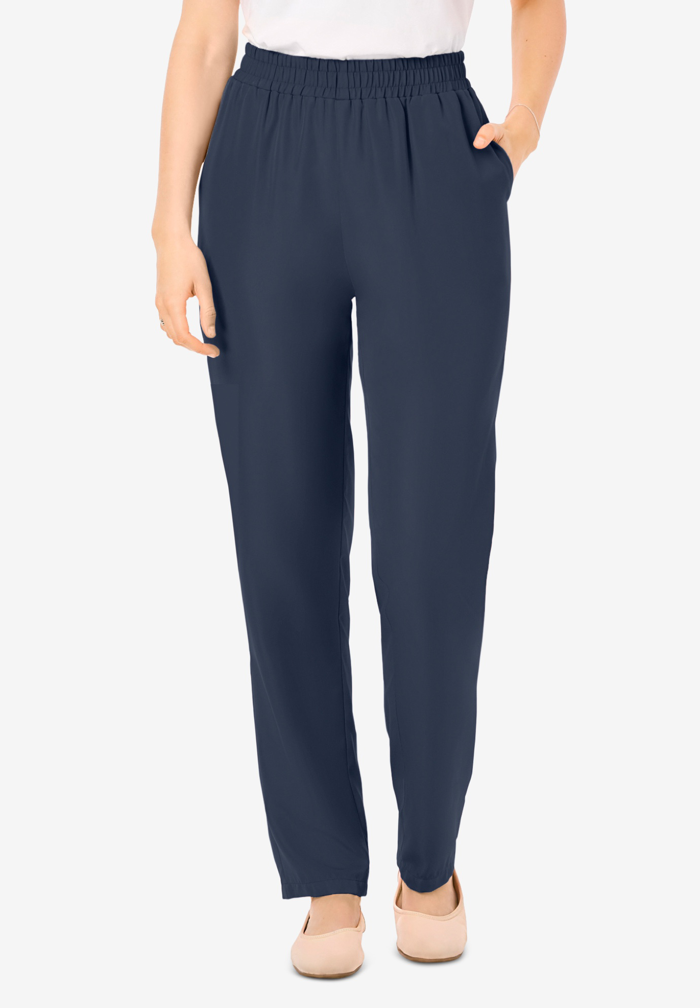 Hassle Free Woven Pant | Woman Within