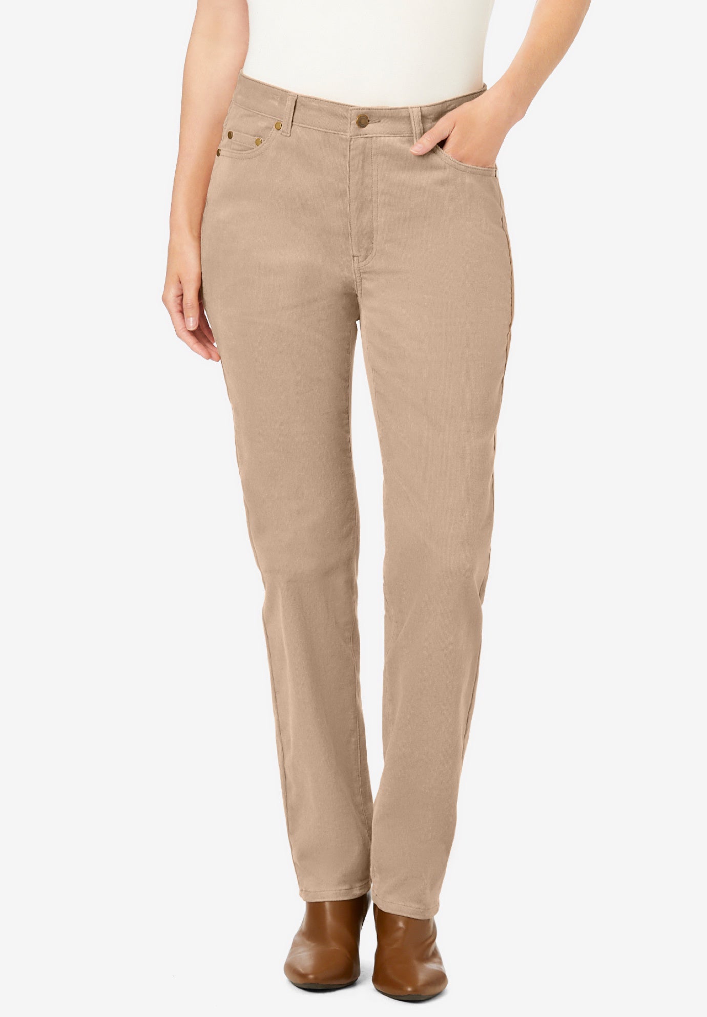 Corduroy Straight Leg Stretch Pant