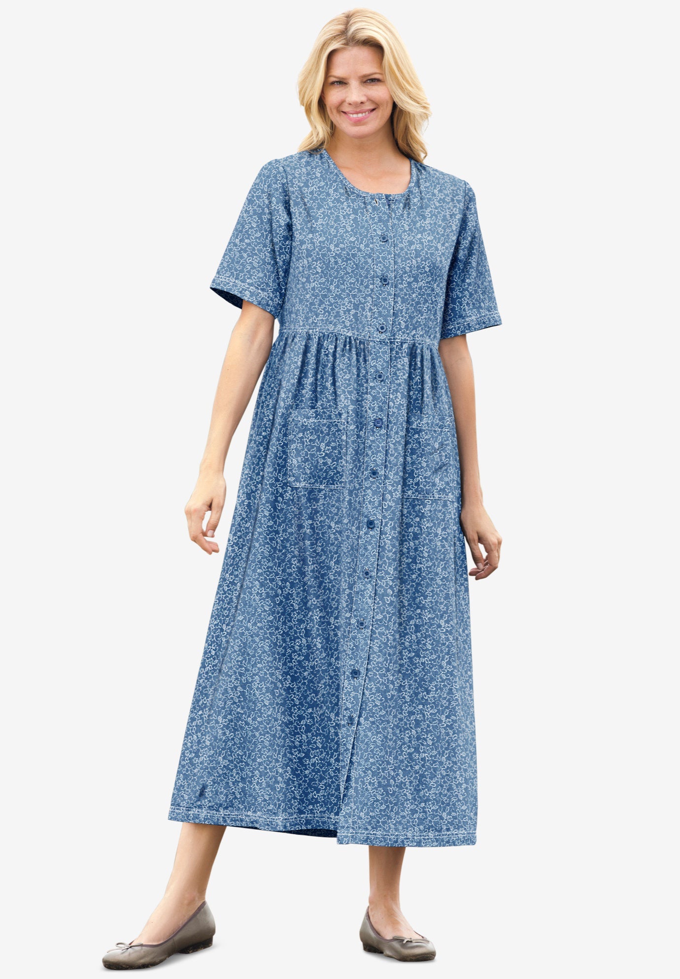 woman within denim dress
