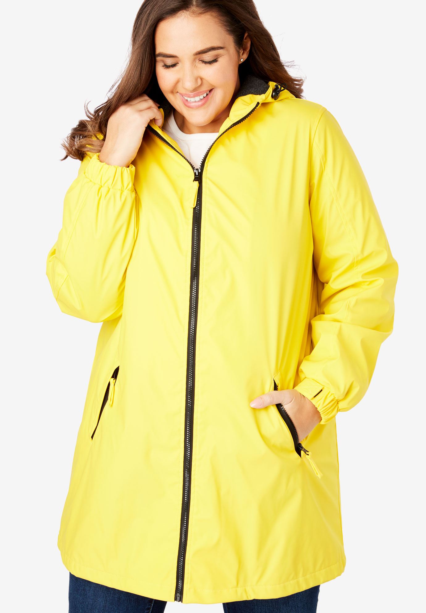 Hooded Slicker Raincoat | Plus Size Raincoats & Trenches | Woman Within