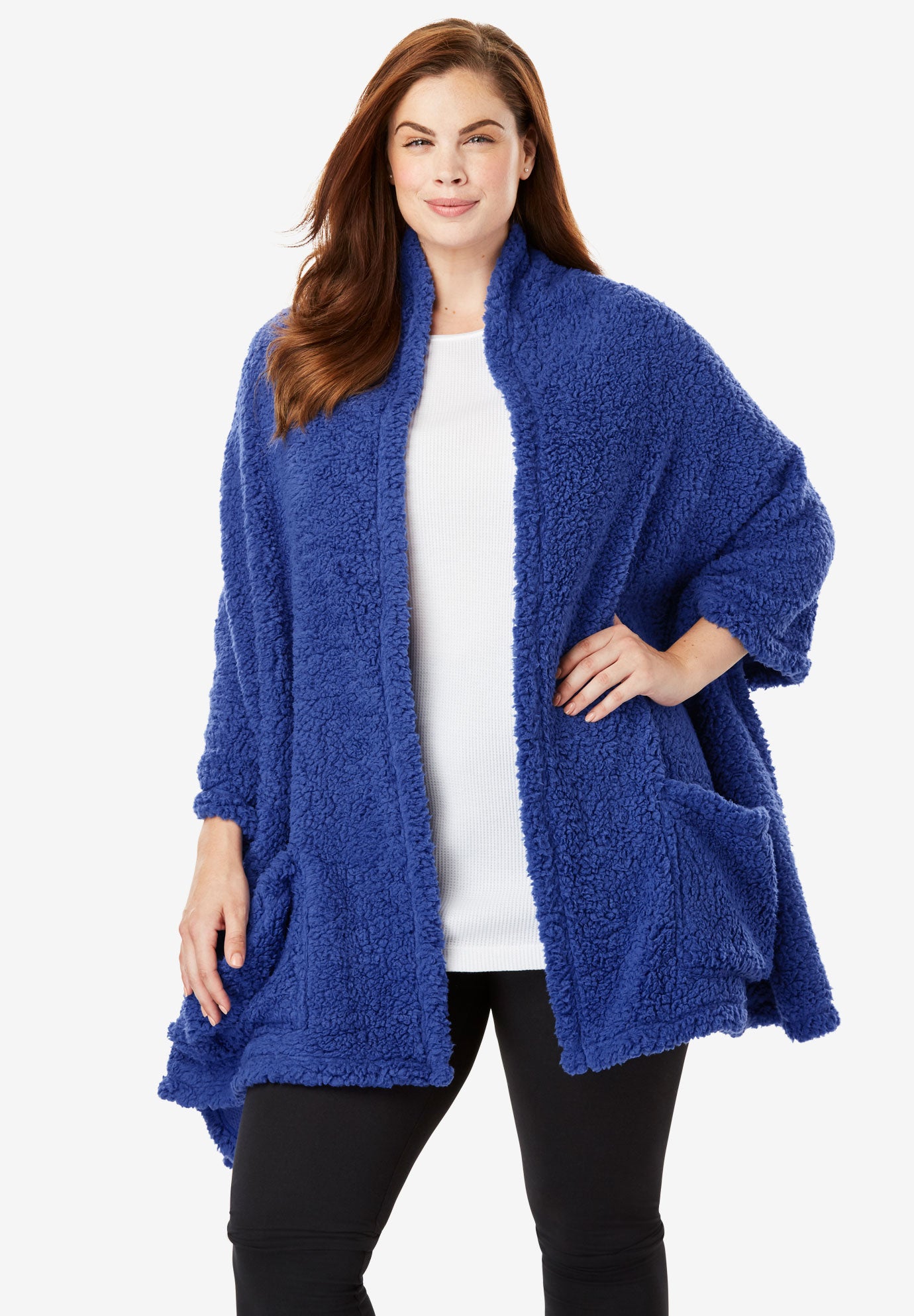 Sherpa Wrap by Dreams & Co.® Plus Size Robes Woman Within
