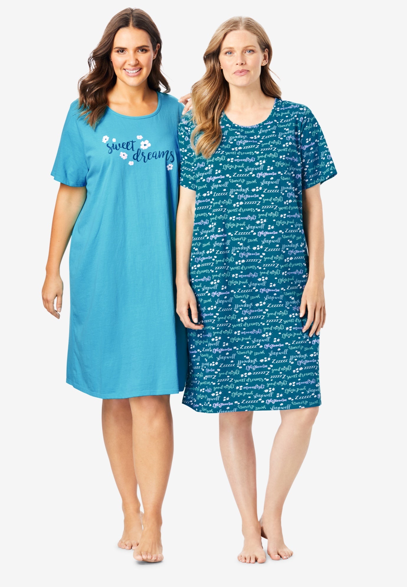 2Pack ShortSleeve Sleepshirt by Dreams & Co.® Plus Size Sleep