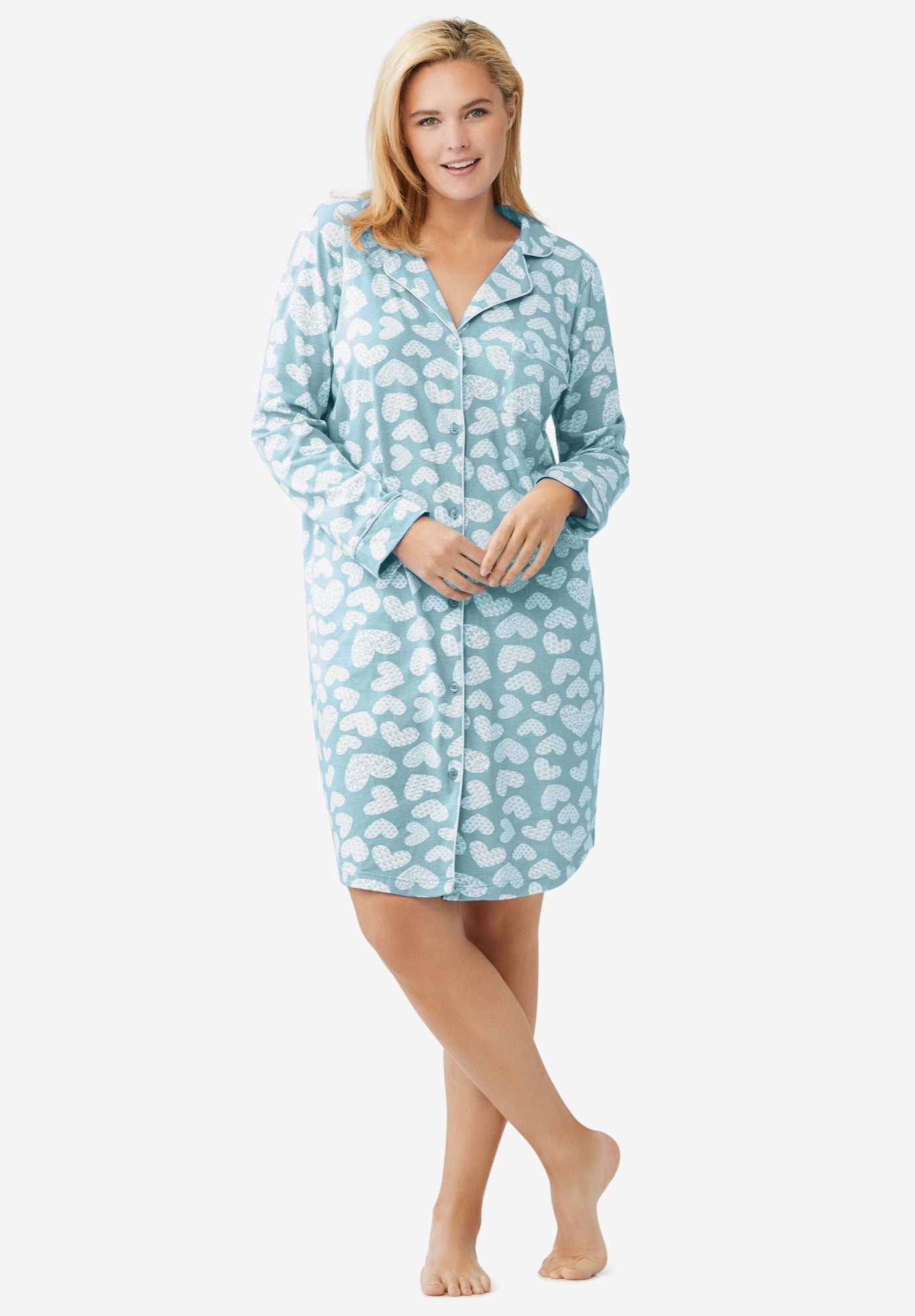 Knit Sleep Shirt Woman Within