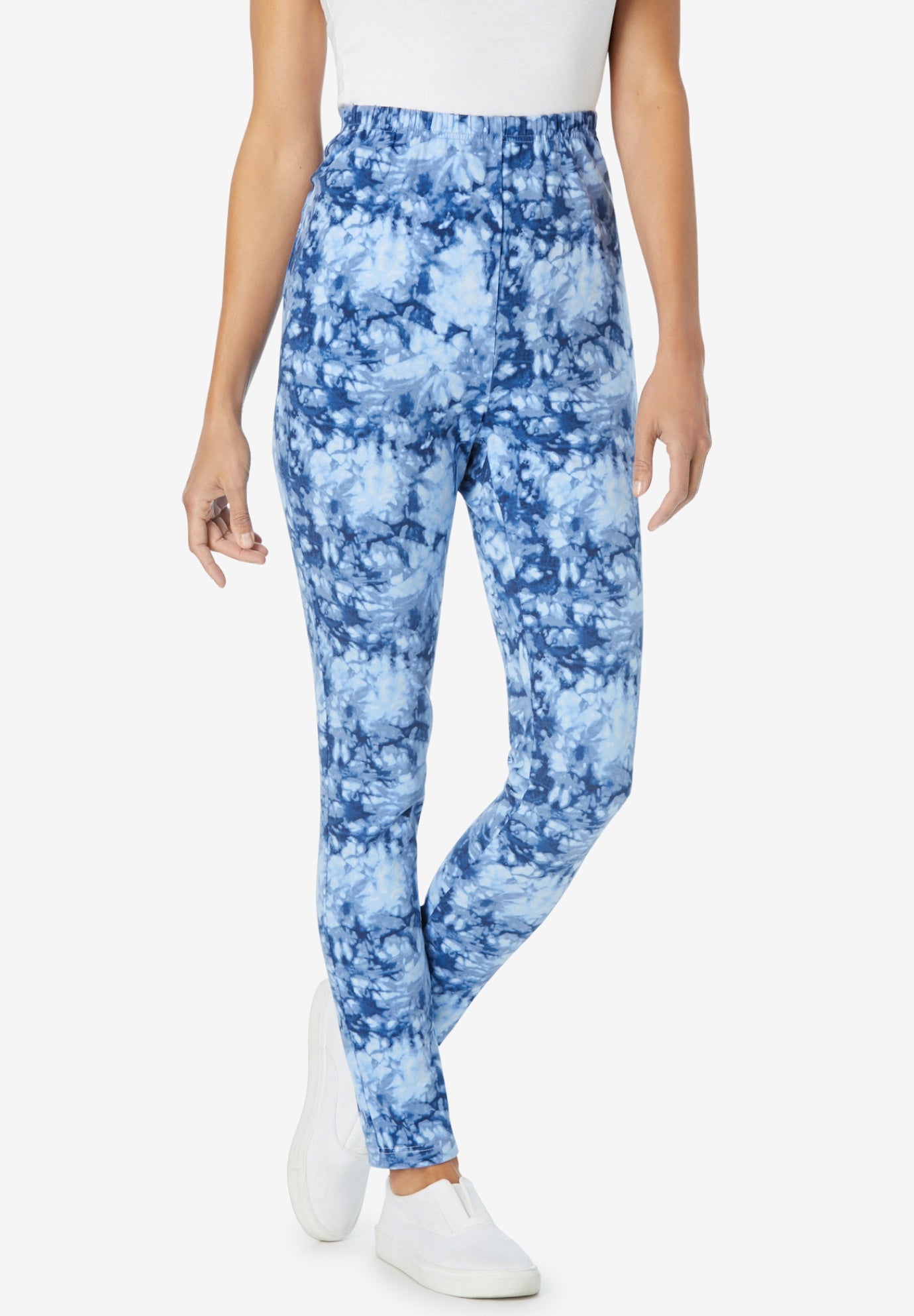 Stretch Cotton Printed Legging | Woman Within