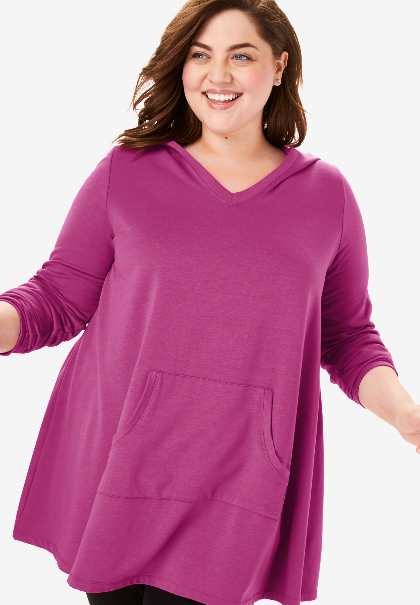 Front Pocket Hoodie Tunic| Plus Size Tunics | Woman Within