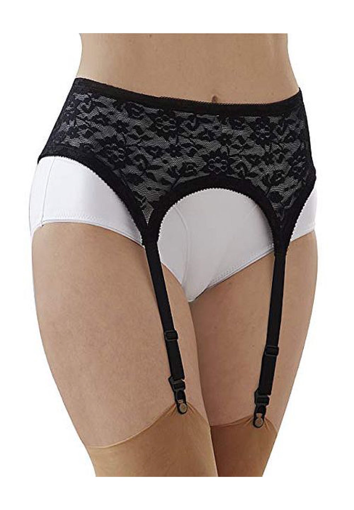 Garter Belt with Stretch Power Lace, Black Woman Within