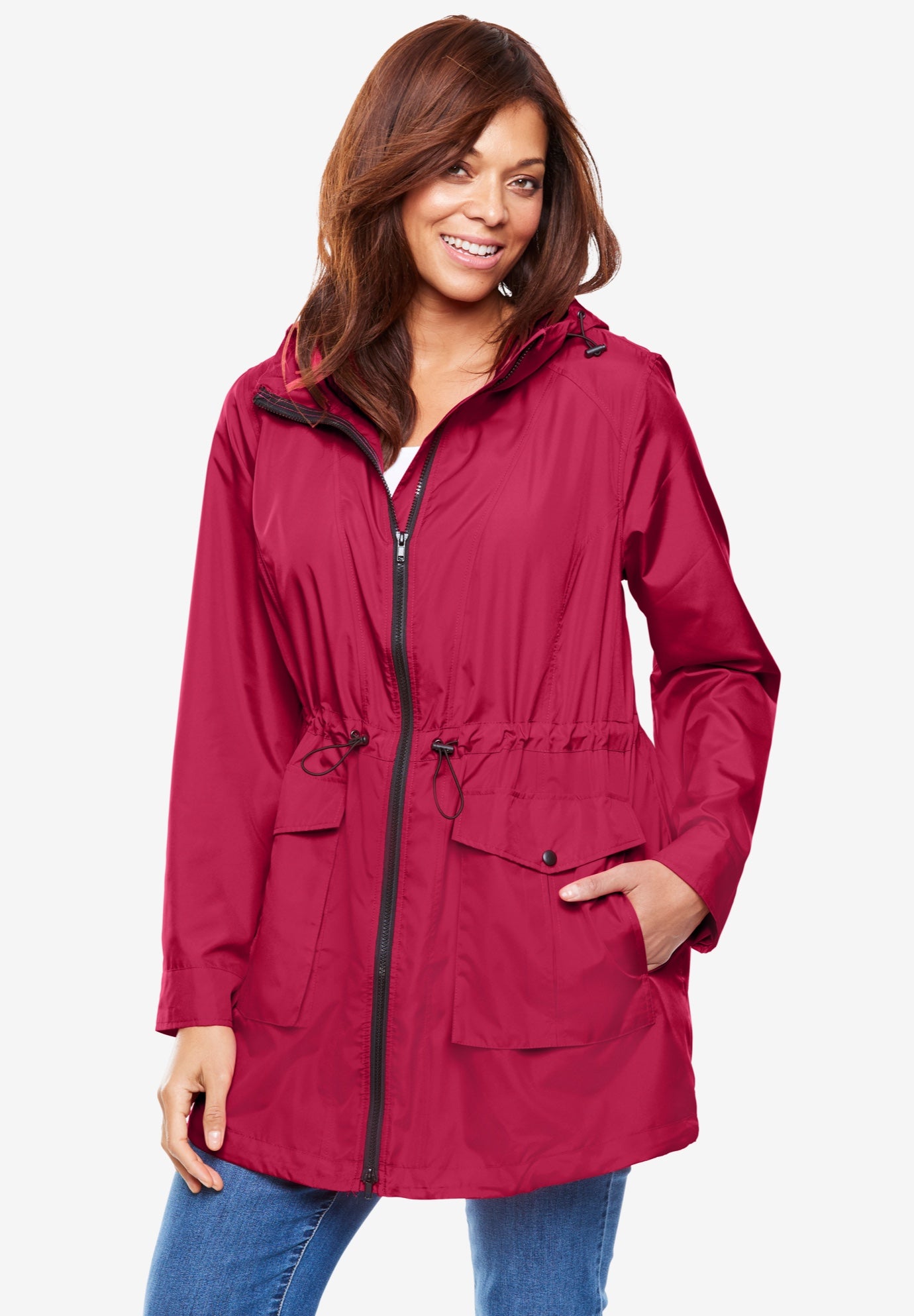 Packable HighLow Raincoat Plus Size Raincoats & Trench Coats Woman
