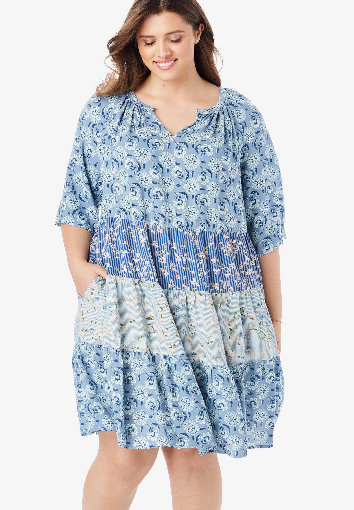 Tiered Trapeze Dress Woman Within