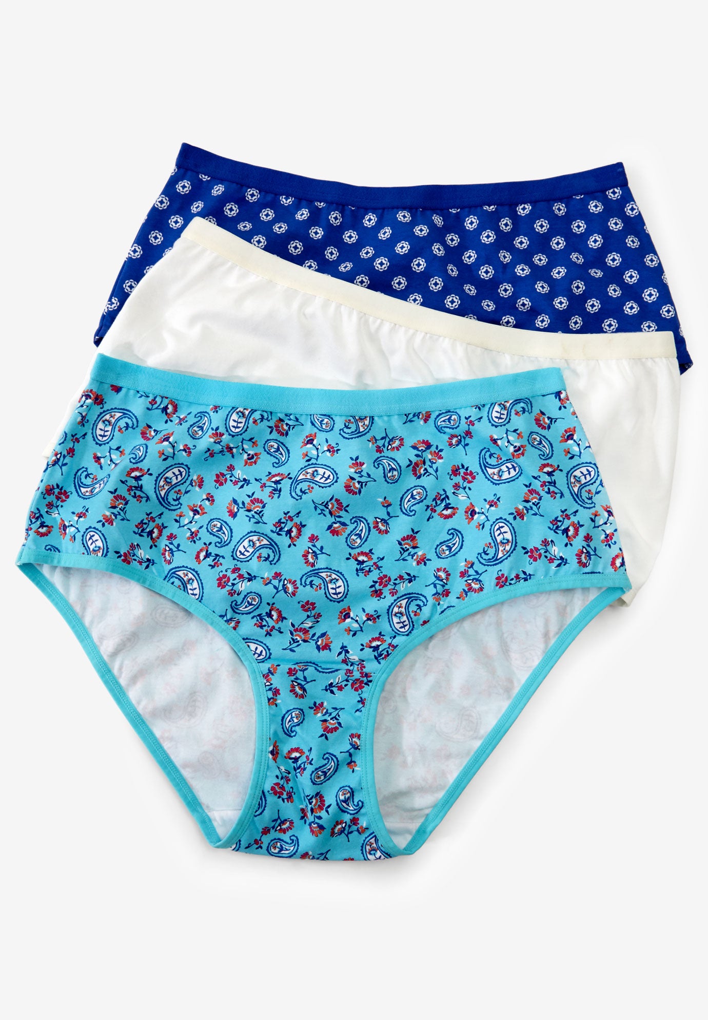 3-Pack Stretch Cotton Full-Cut Brief | Woman Within