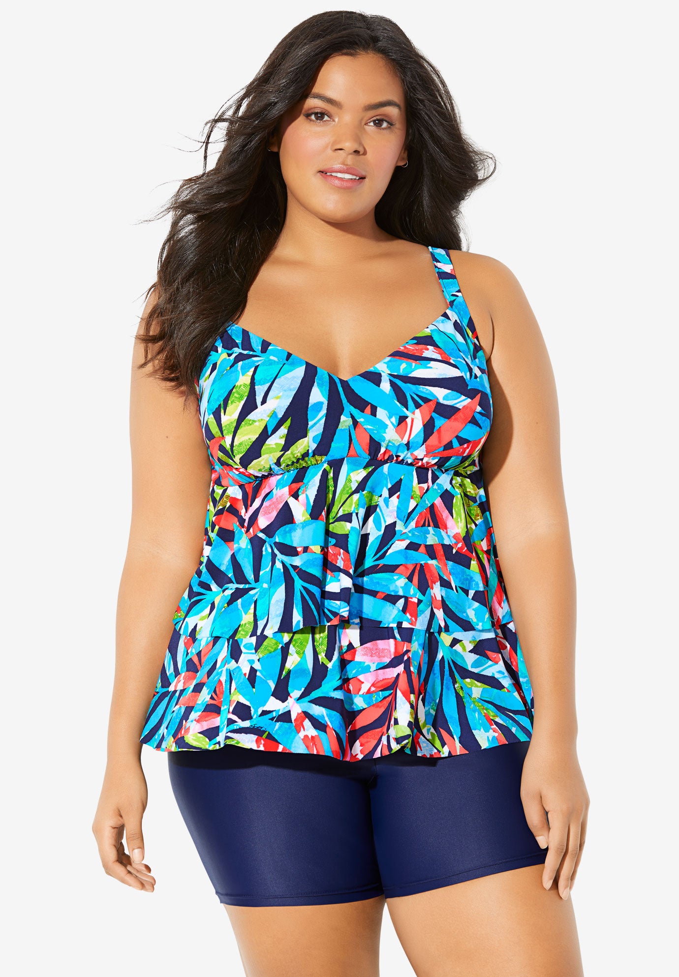 Ruffle Tankini Swim Top By Trimshaper® By Miraclebrand Plus Size Swim 