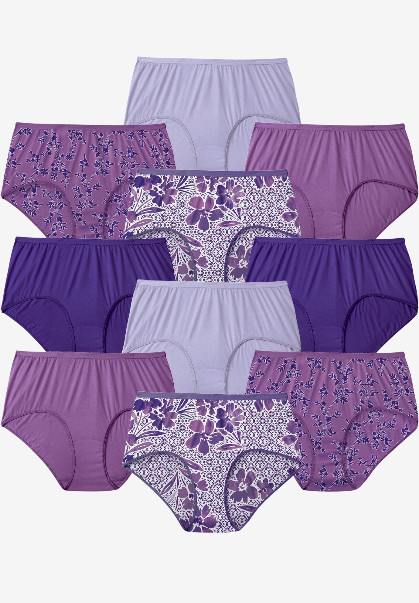 10Pack Pure Cotton FullCut Brief Woman Within