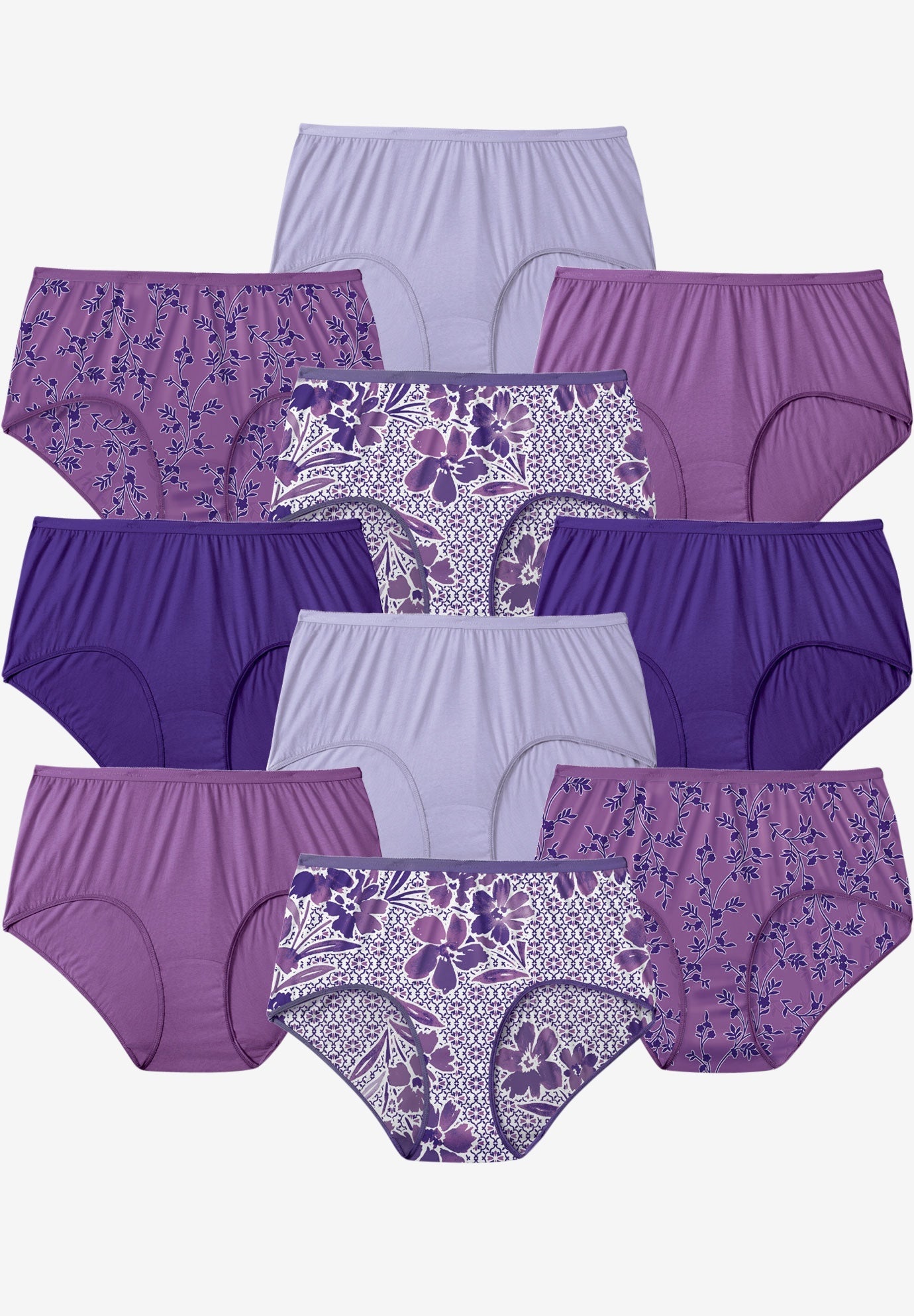 10-Pack Pure Cotton Full-Cut Brief | Woman Within