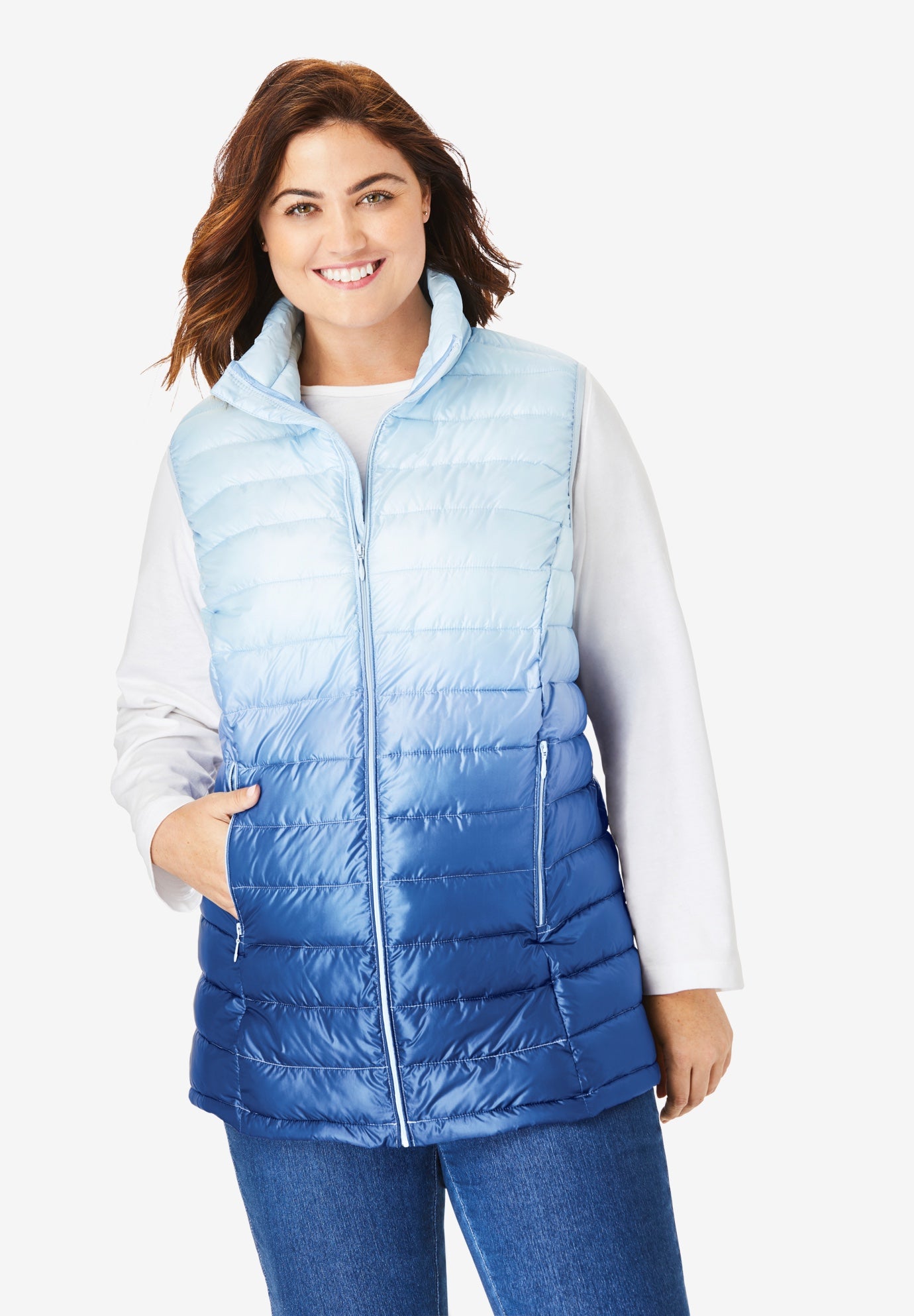 mid length puffer vest
