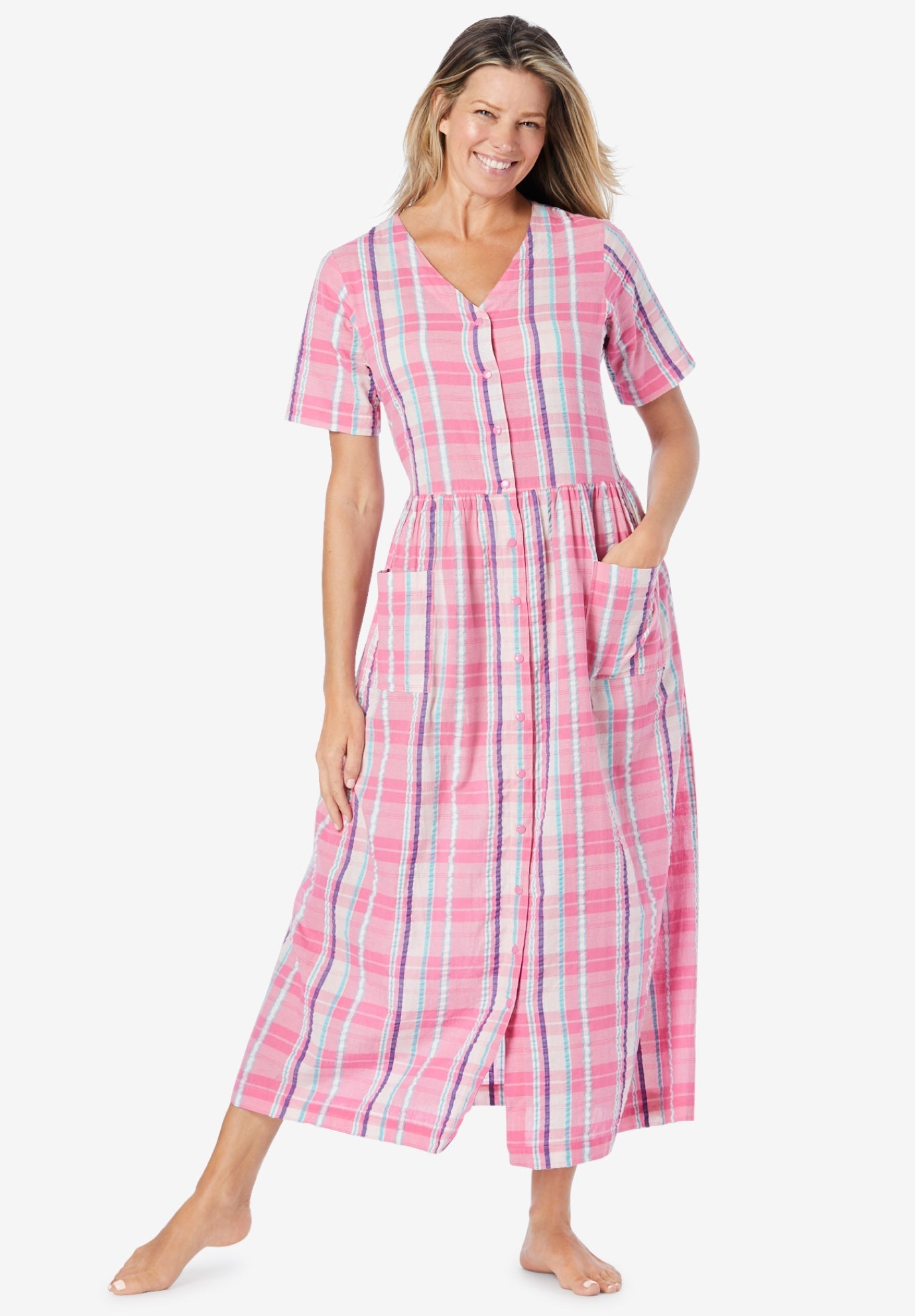 Snap Front Seersucker Robe 2025