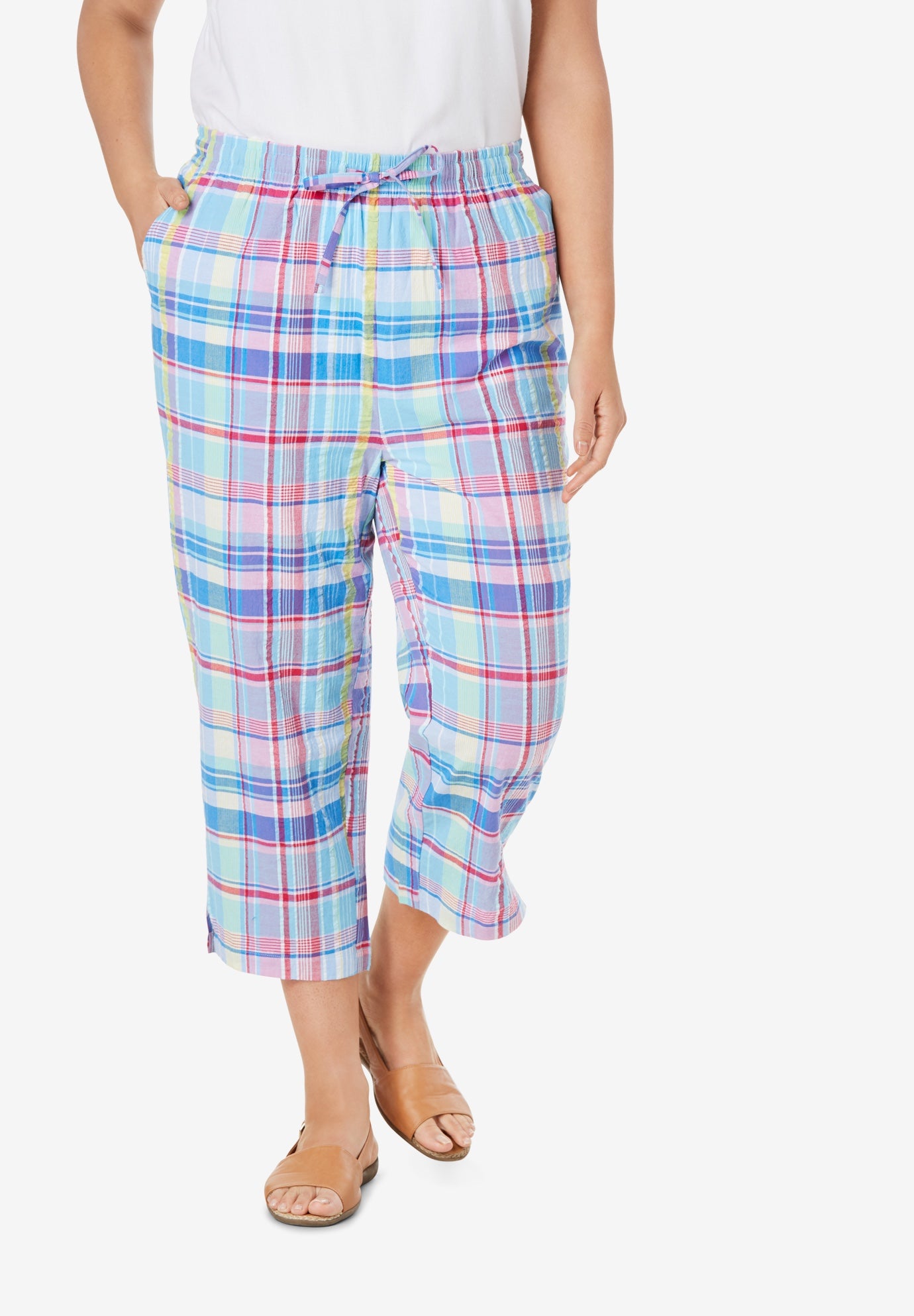 ladies seersucker capris