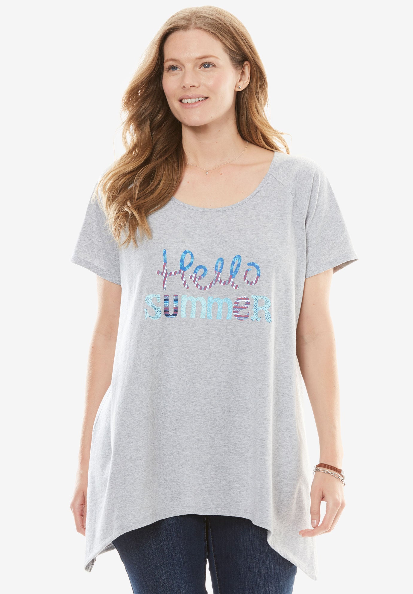 Graphic Americana Raglan Tunic| Plus Size Tops | Woman Within