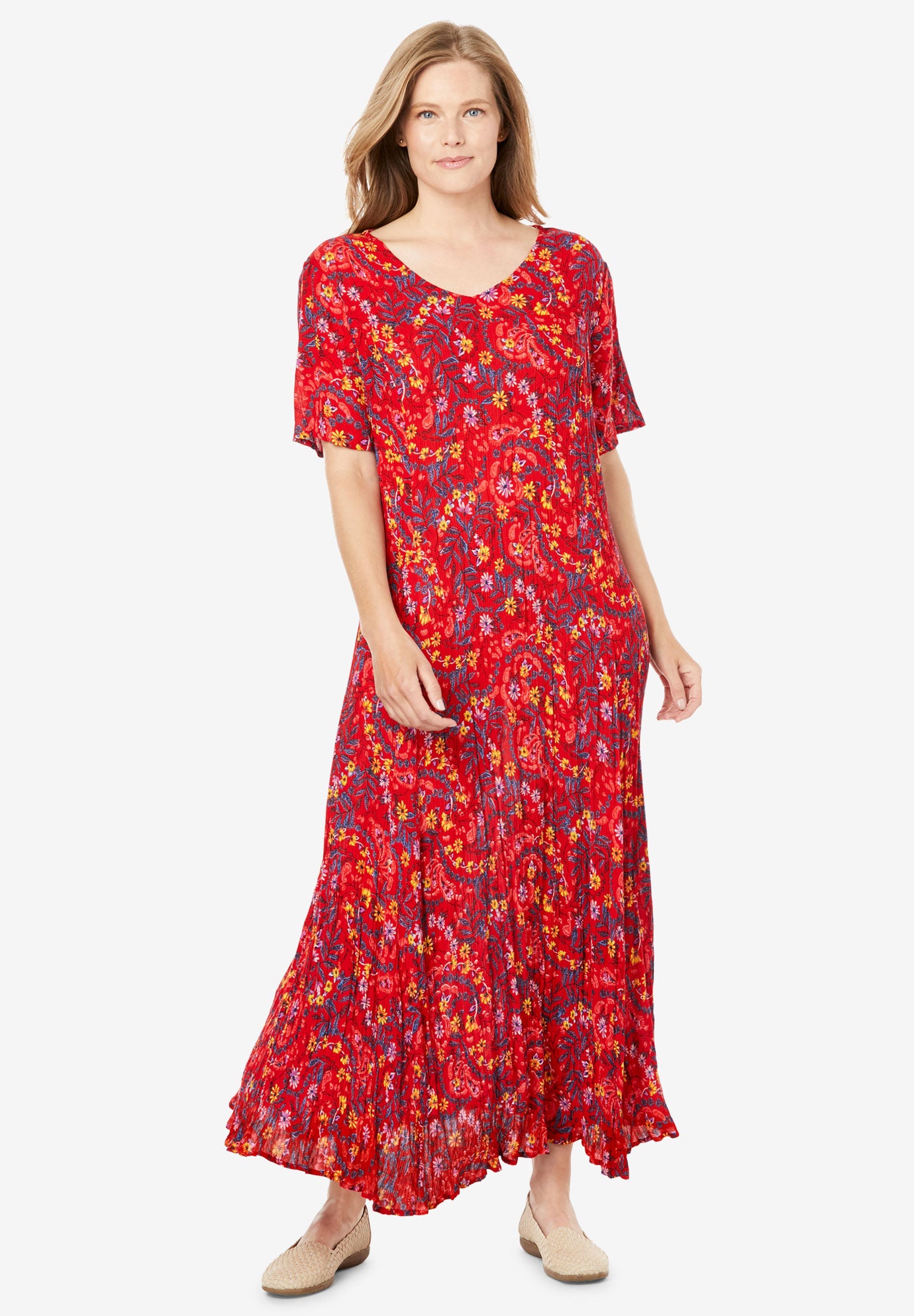 woman within crinkle maxi dress