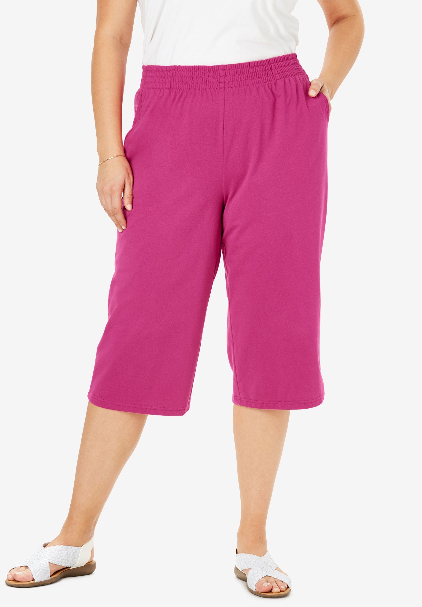white knit capris