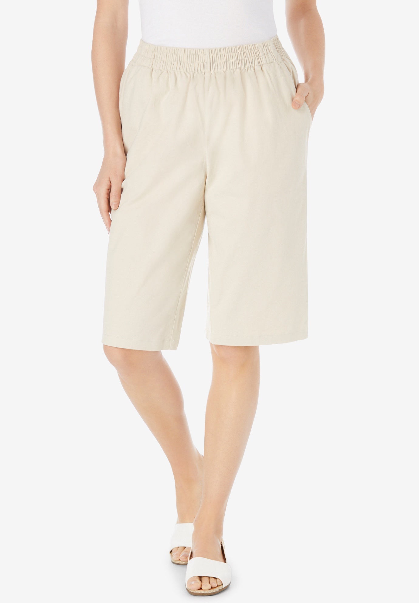 elastic bermuda shorts