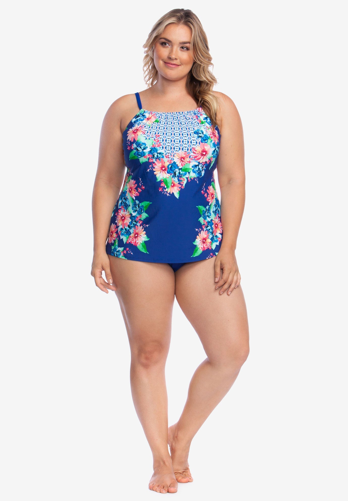 HighNeck Tankini Top by 24th & Ocean Woman Within