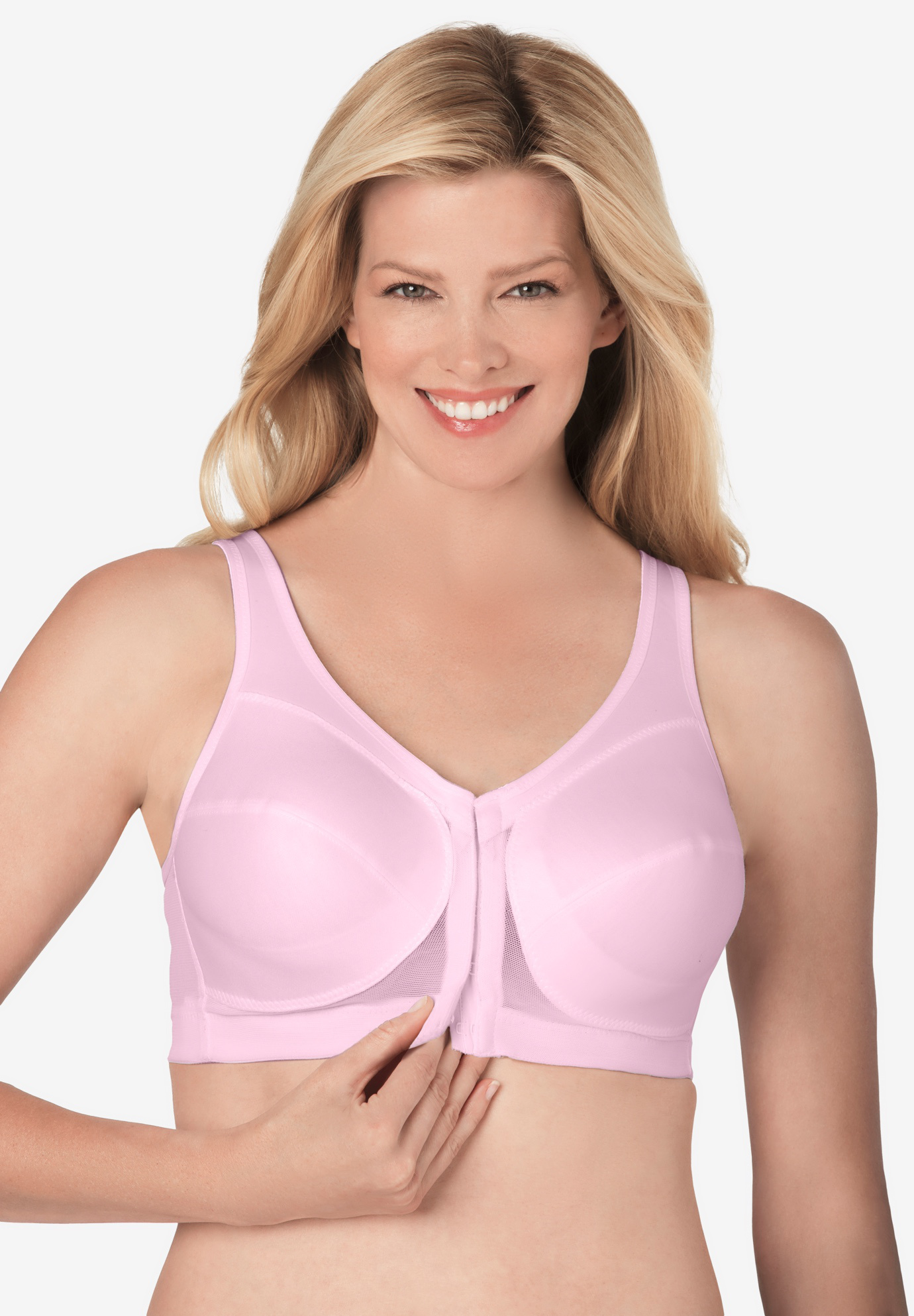 Women's Front Closure Bra Wireless Back Support Full Coverage Posture