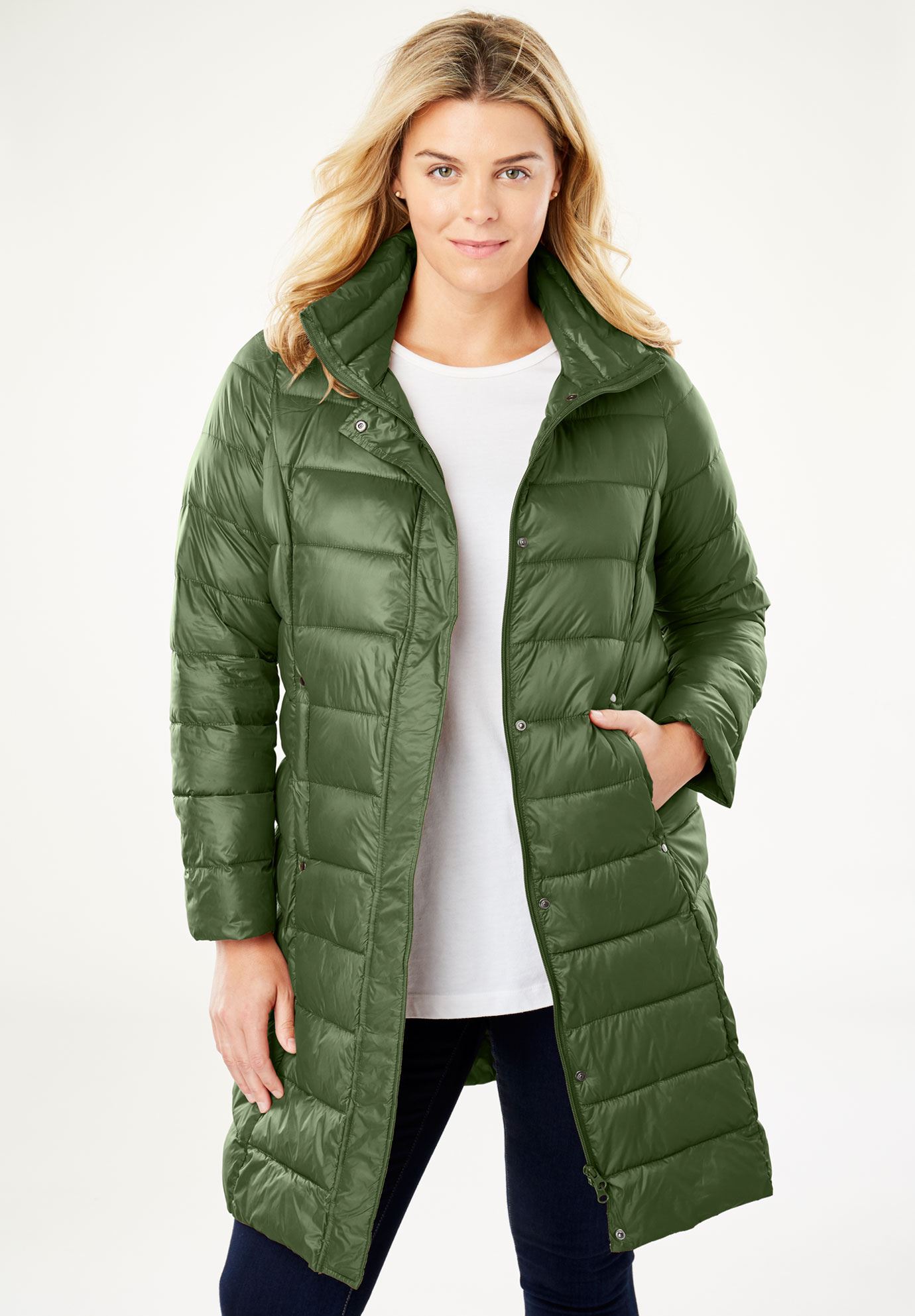 Long puffer jacket plus size