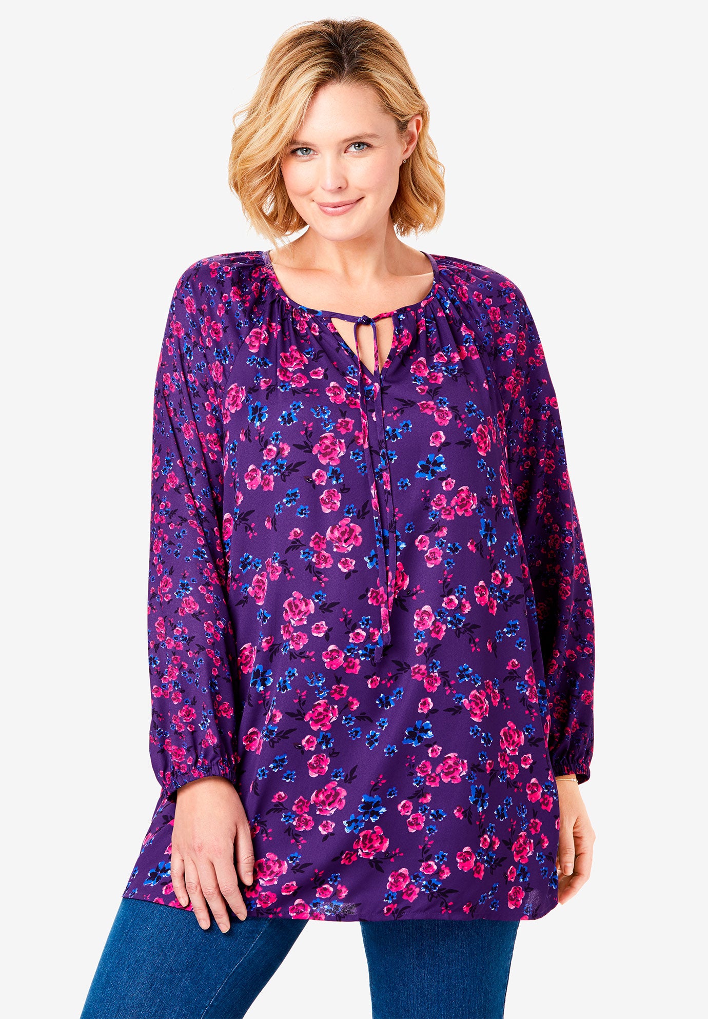 Printed Peasant Blouse Plus SizeTops Woman Within