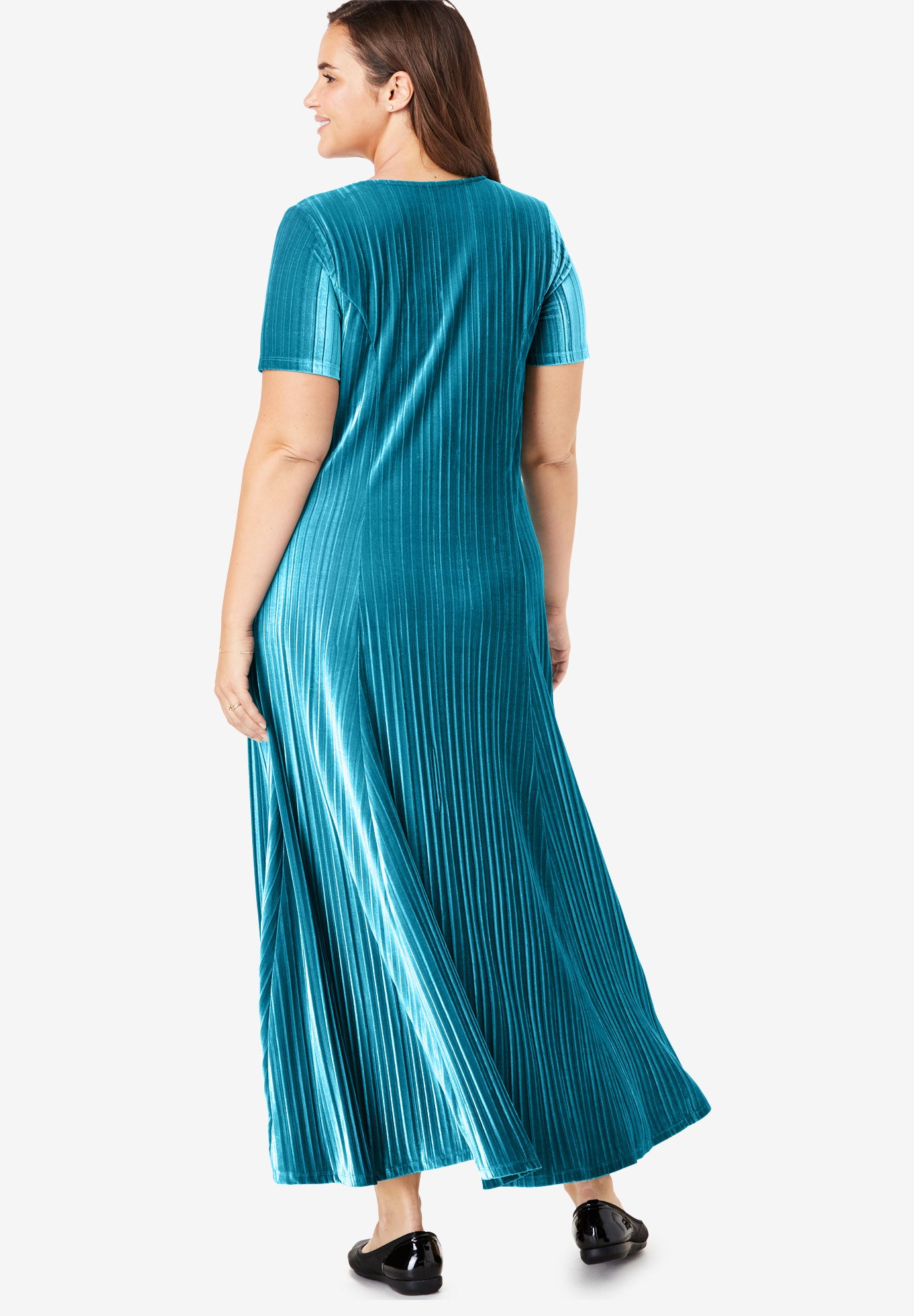 Pleated Velour Dress Plus Size Special Occasion Dresses Woman Within