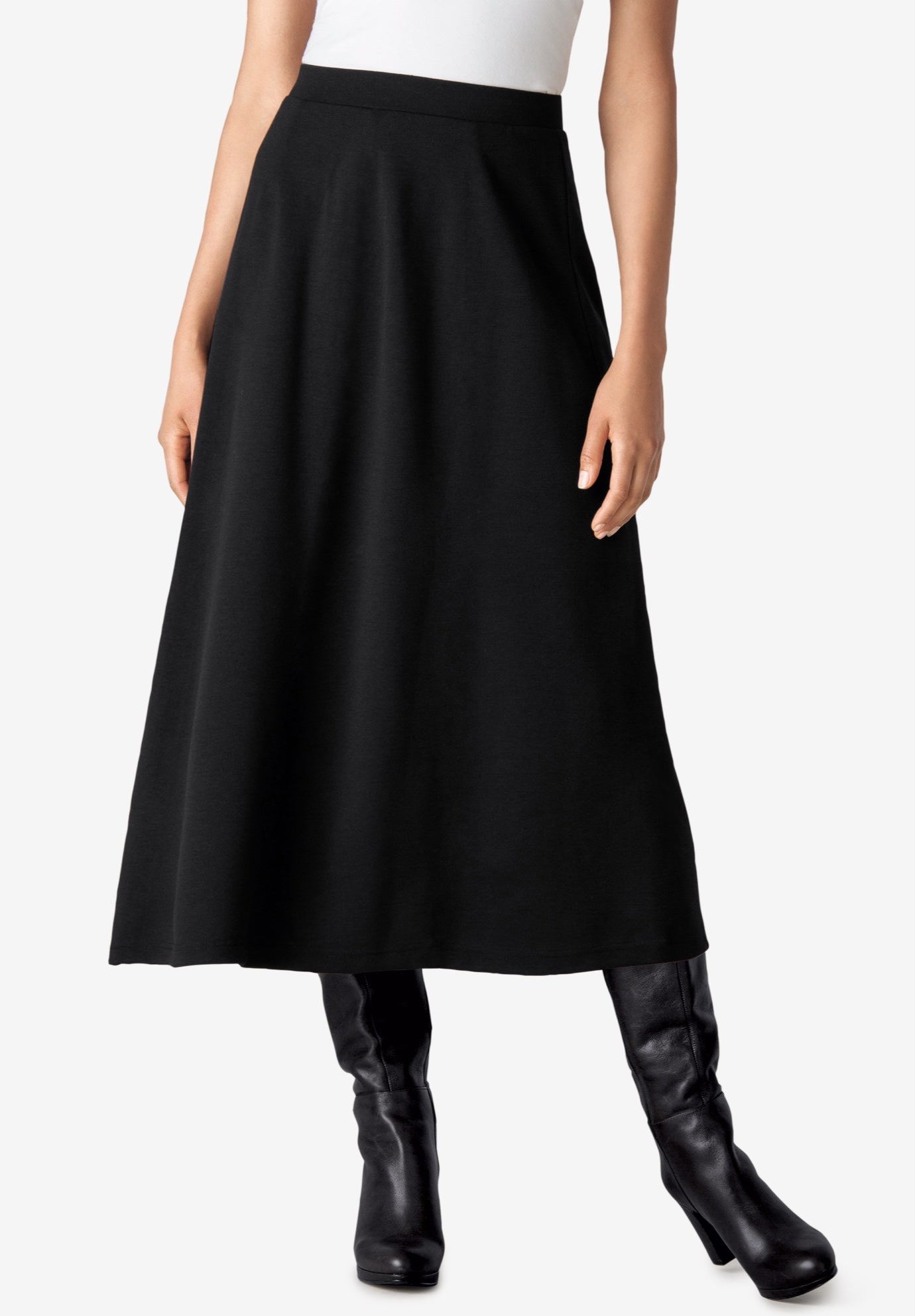 ALine Ponte Skirt Plus Size Skirts Woman Within