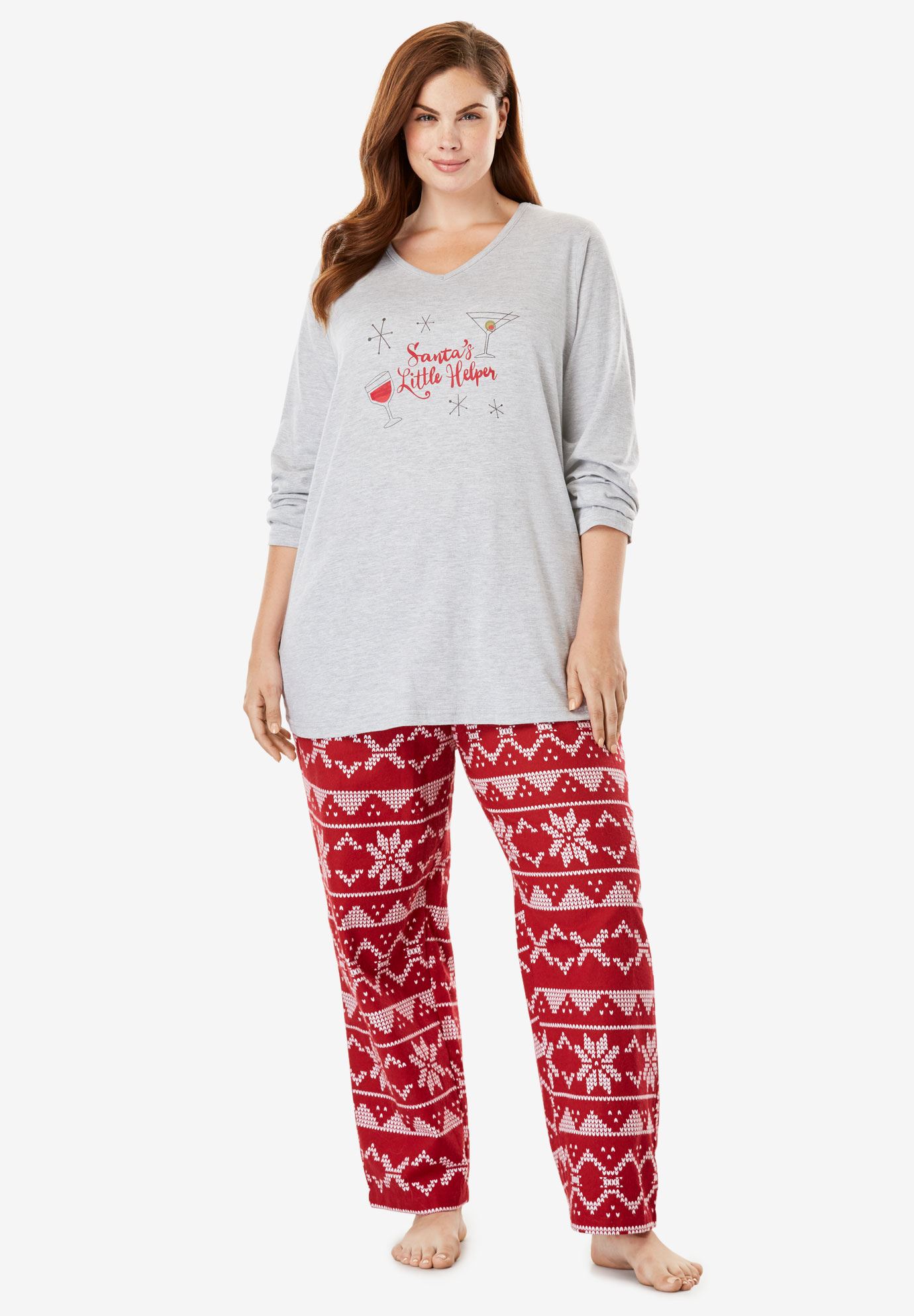Cozy Pajama Set by Dreams & Co.® | Plus Size Women&#39;s Sets | Woman Within