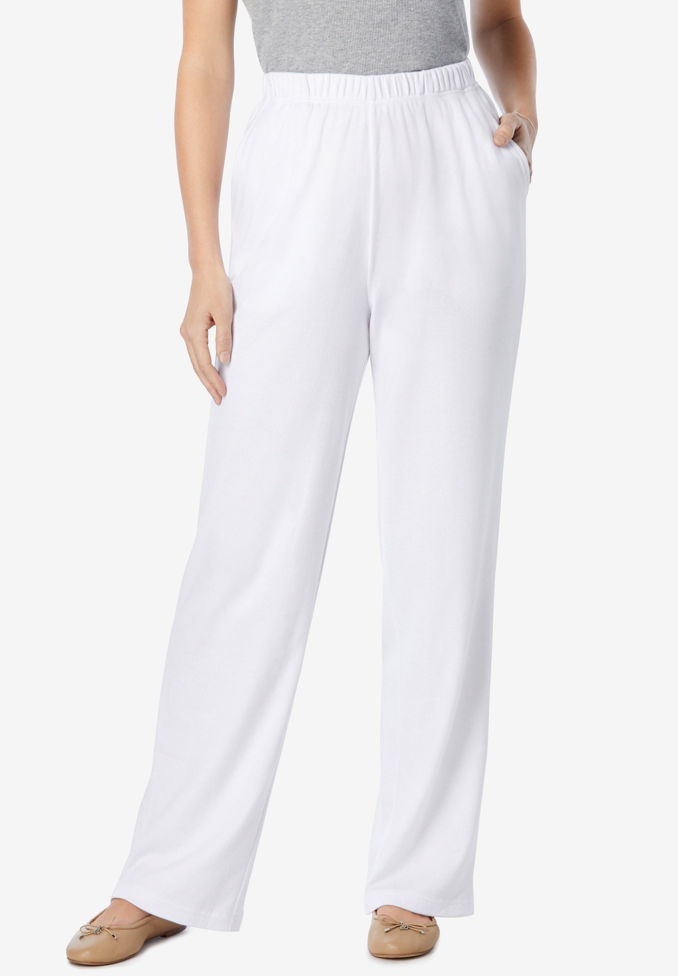 woman within wide leg pants