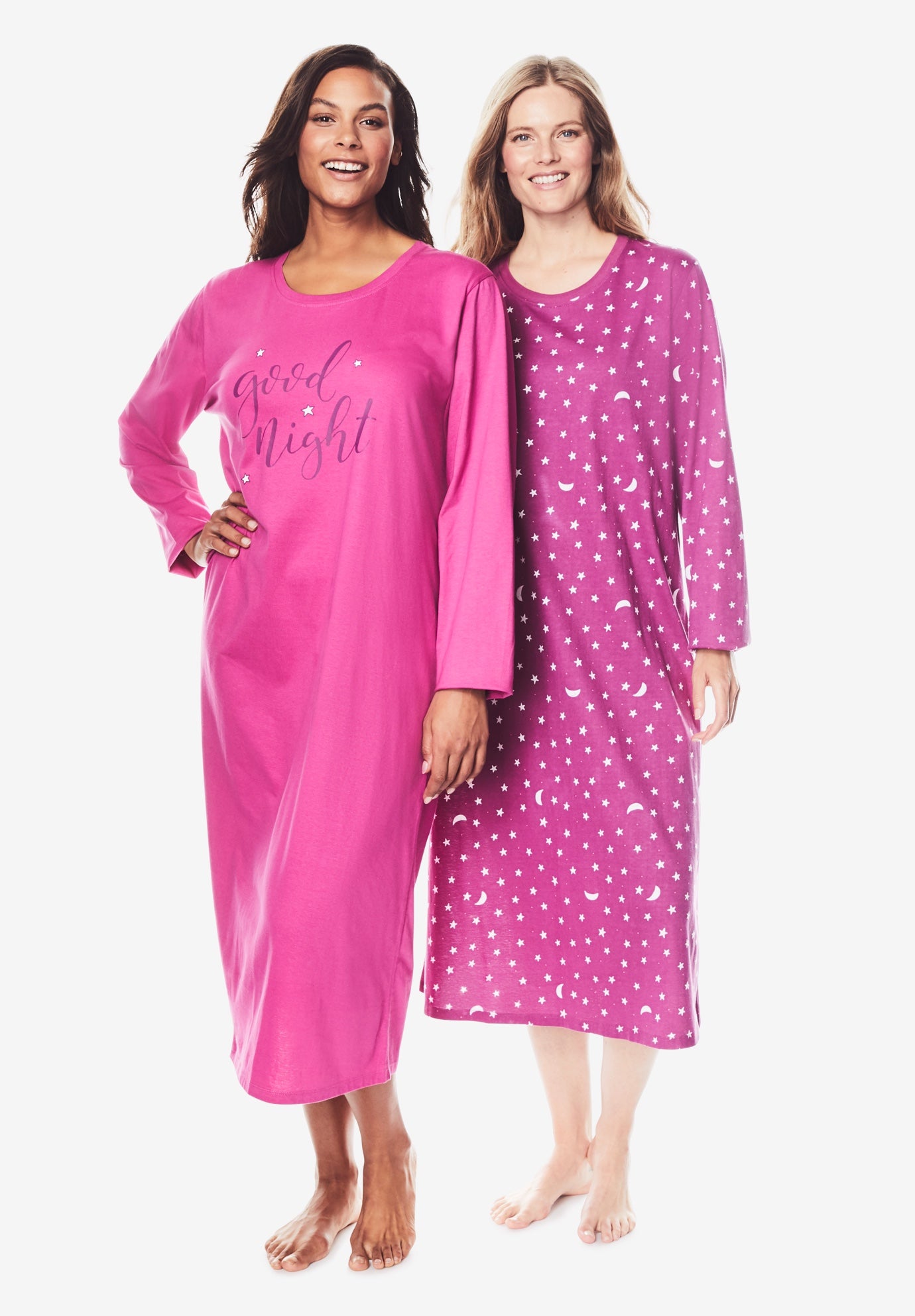 LongSleeve Sleepshirt 2Pack by Dreams & Co.® Plus Size 2Pack