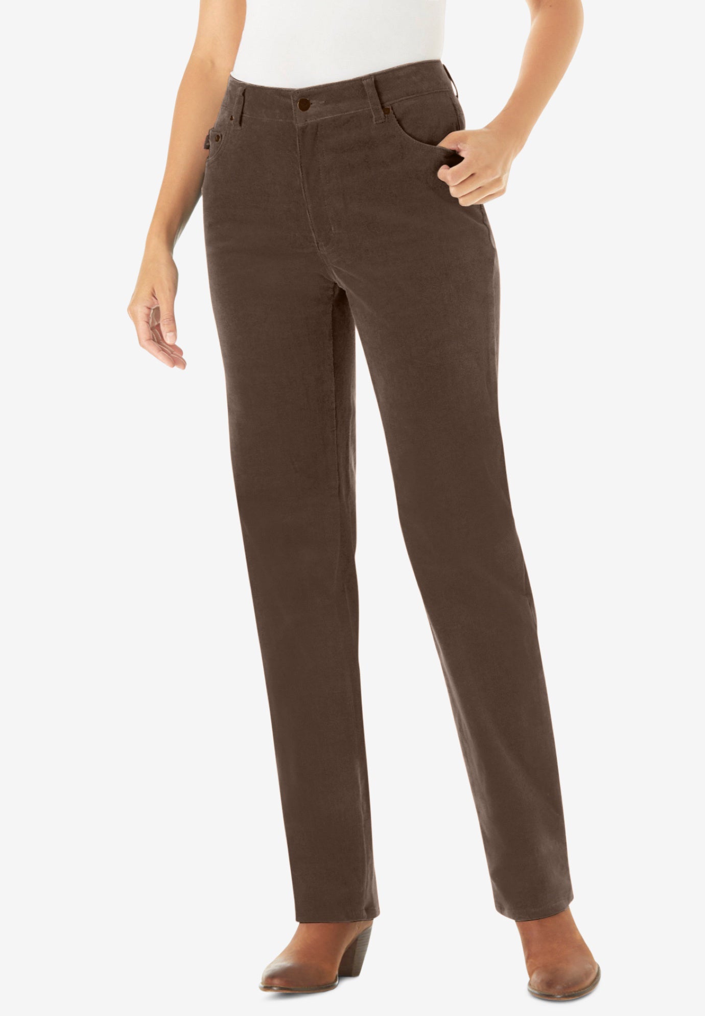 Corduroy Straight Leg Stretch Pant Woman Within 4571