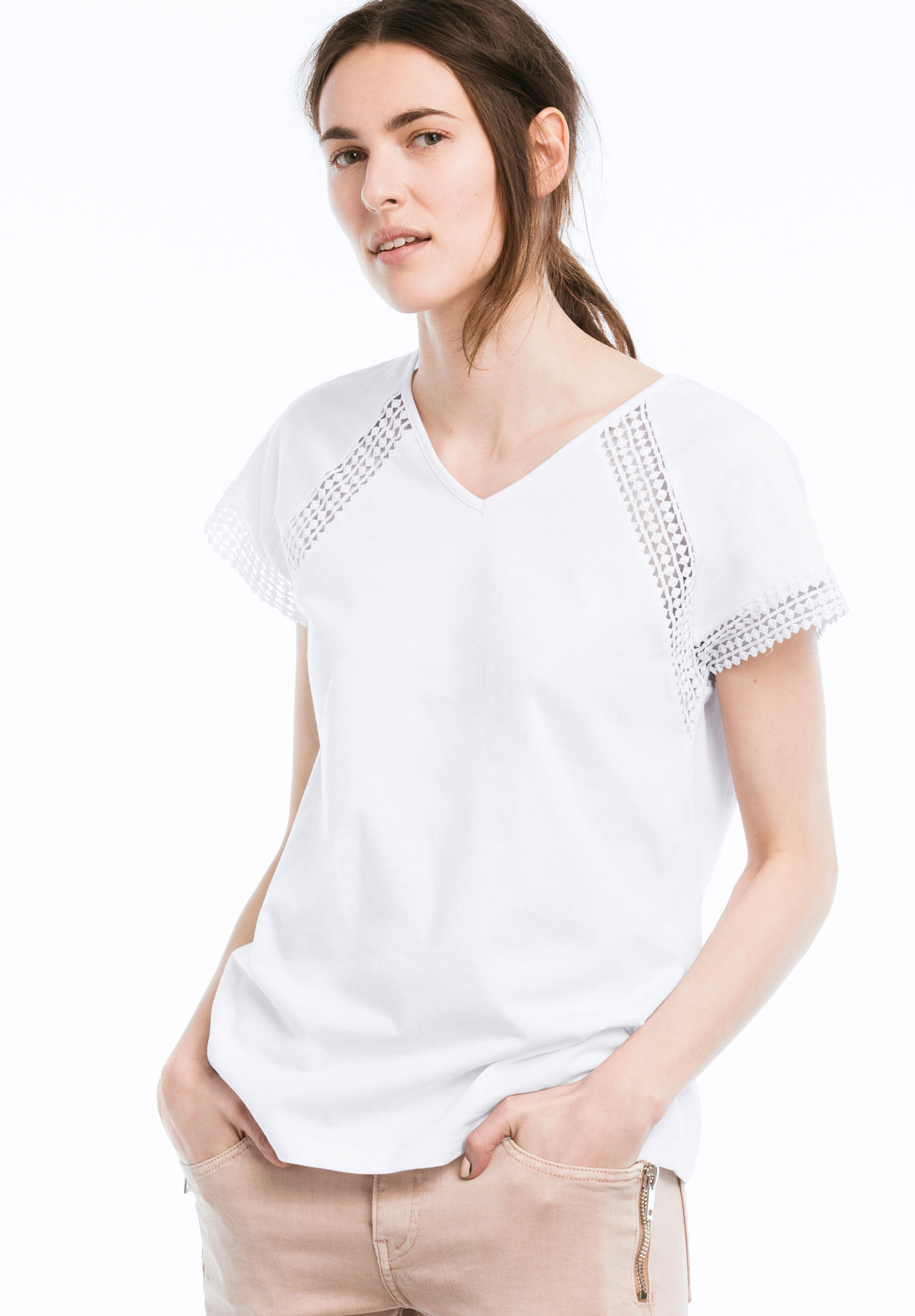 Crochet Trim Tee by ellos®| Plus Size Tops | Woman Within