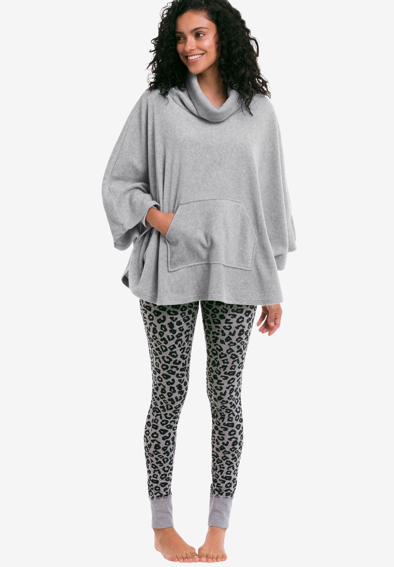 Cowl Neck Fleece Poncho by ellos® Plus Size Fleece & Thermal Woman