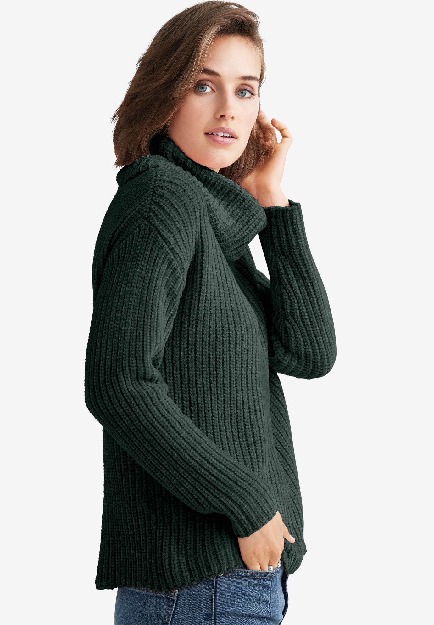 Chenille Turtleneck Sweater Woman Within