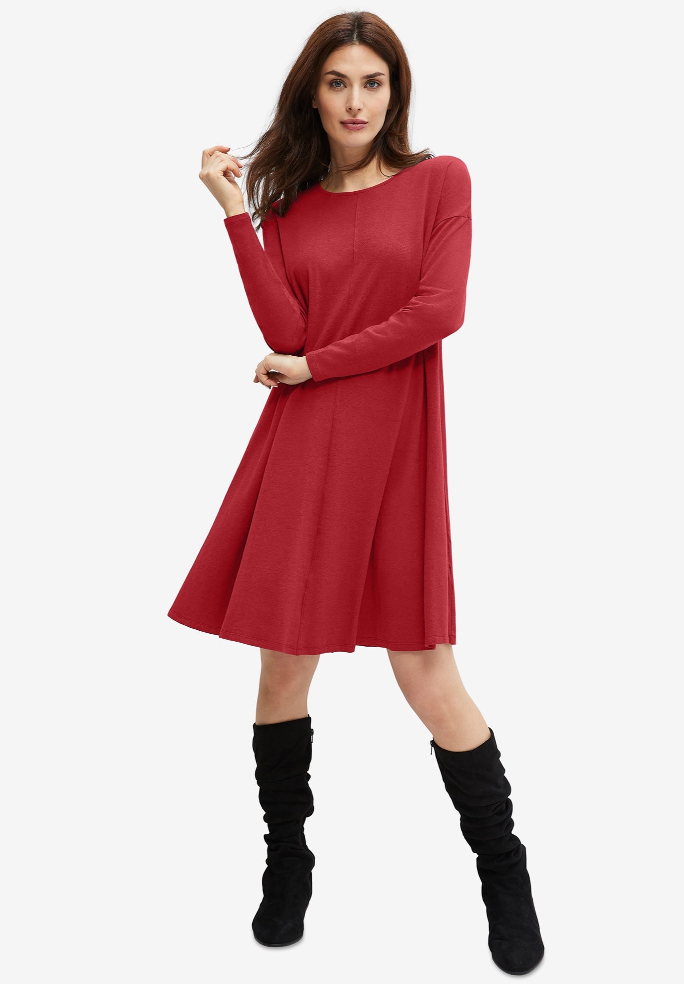 Knit trapeze dress top