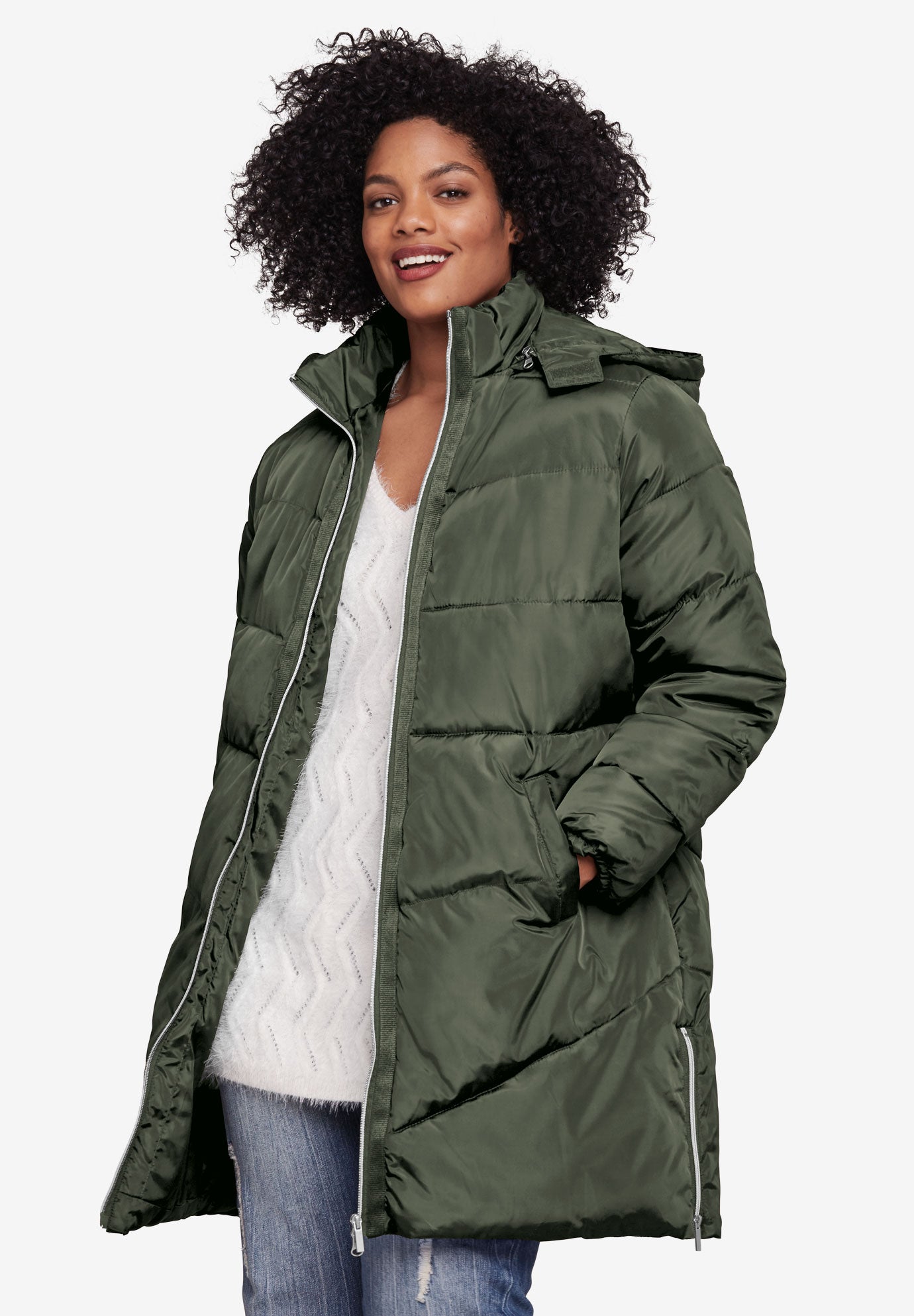 plus size long puffer coat