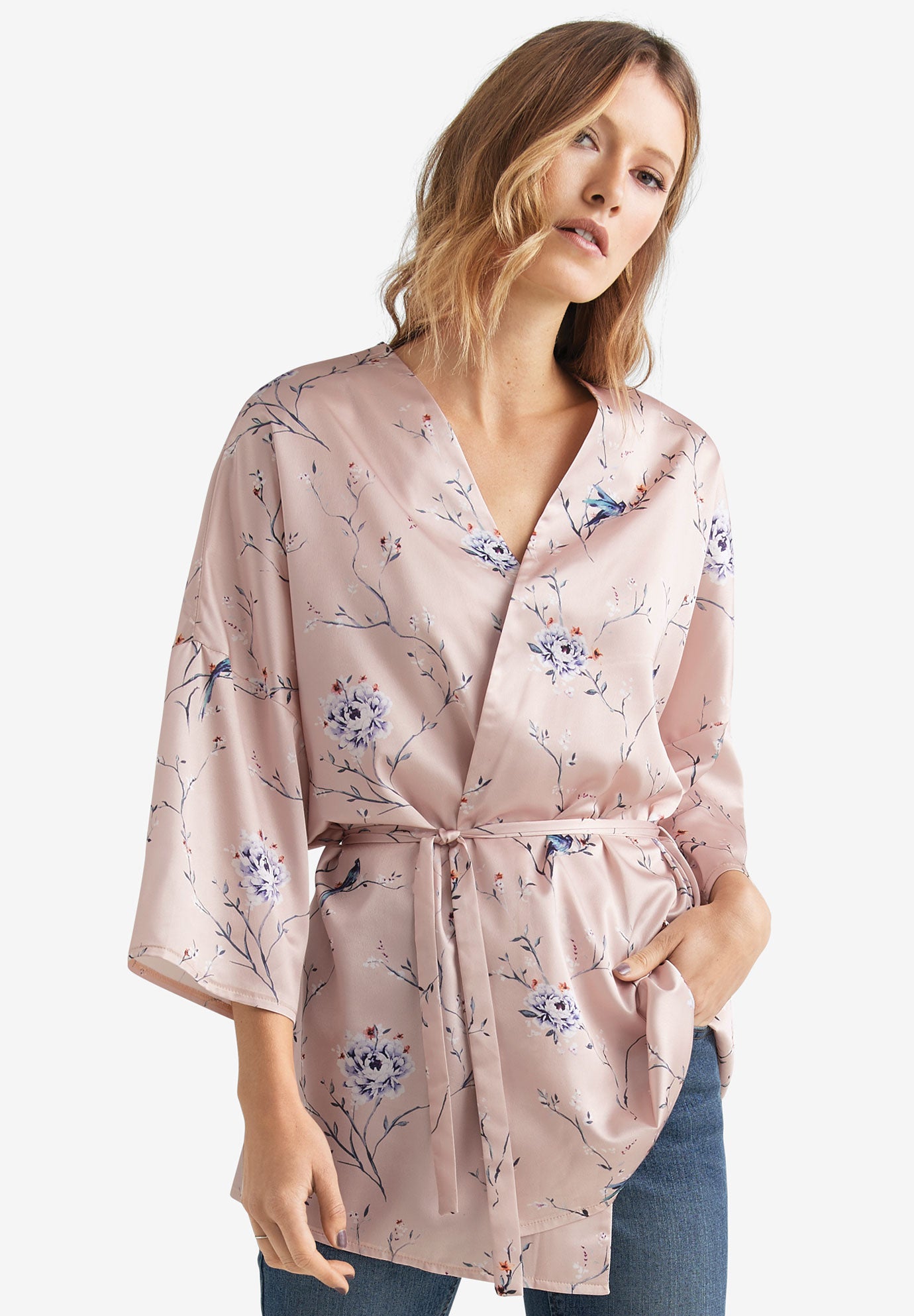 Sash-Tie Kimono by ellos® | Plus SizeOuterwear | Woman Within