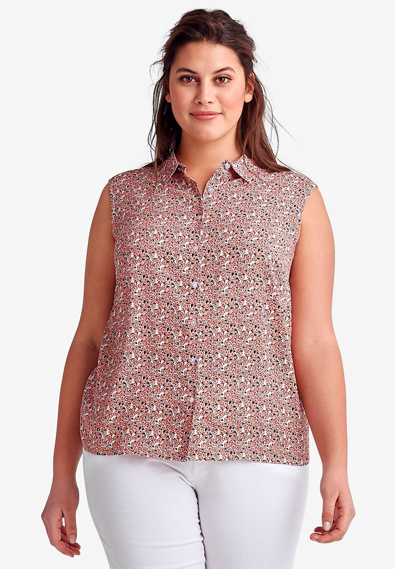 sleeveless plus size tops